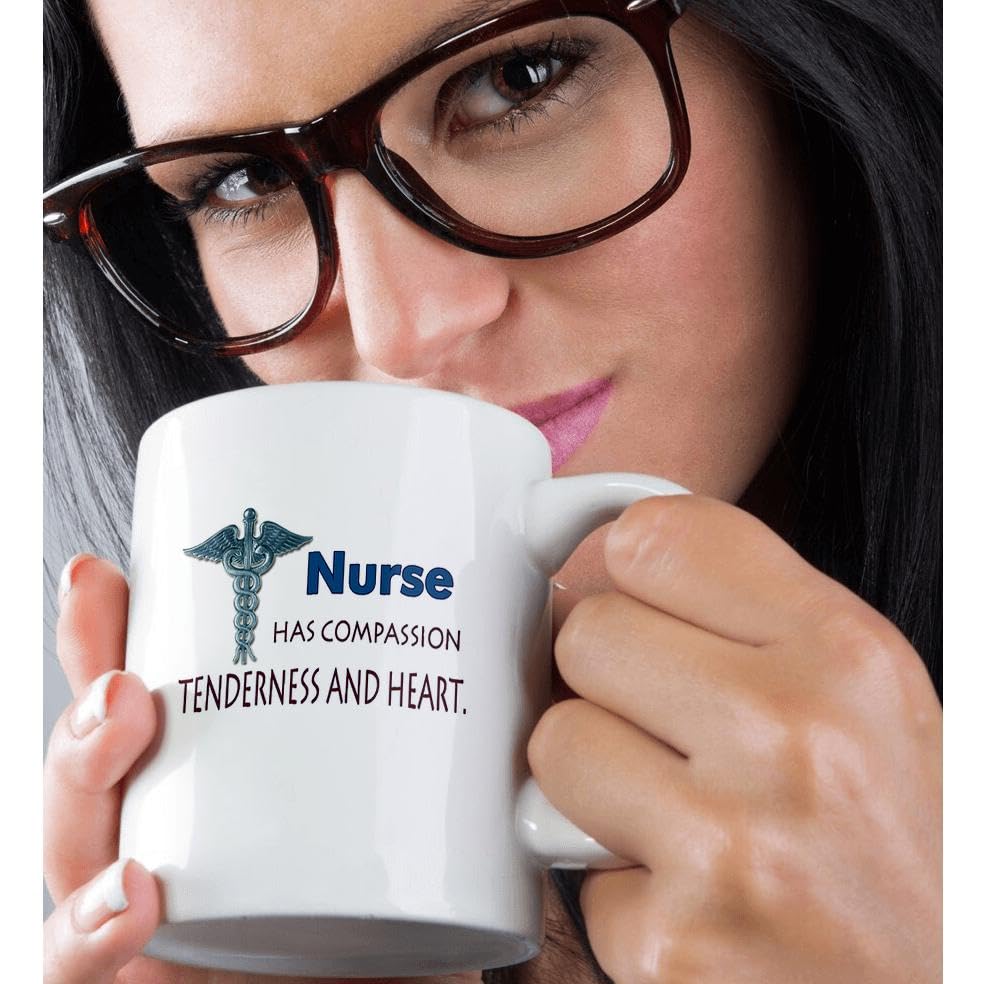 3D Rose Professional Nurse Themed Coffee Mug - 11 oz Ceramic Tea Cup with Handle - Perfect Gift for Nurses, Healthcare Workers & Medical Professionals - Ideal for Coffee, Tea, Hot Chocolate at Home or Office