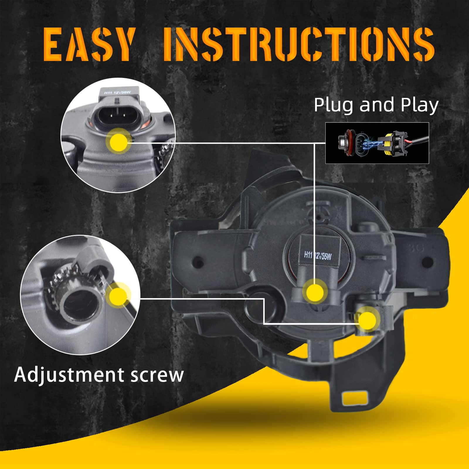 2010-2012 Nissan Altima 4DR Sedan Fog Lights Kit - Halogen Bumper Driving Lamps with Clear Lens, Switch & Wiring Harness (1 Pair) - Perfect for Night Driving and Low Visibility Conditions