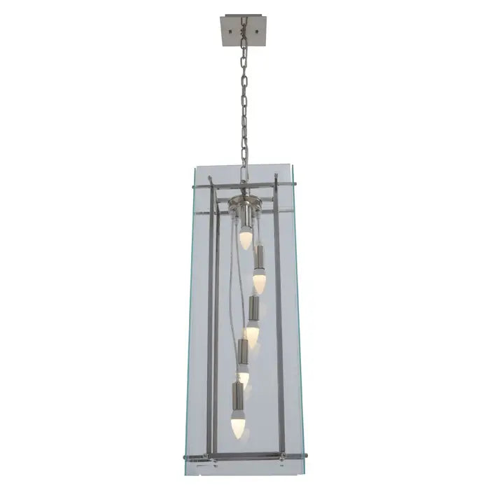 Conneaut 4Lt/5Lt Modern Pendant Light Fixture with Nickel Finish - Perfect for Kitchen Island, Dining Room & Living Room Lighting