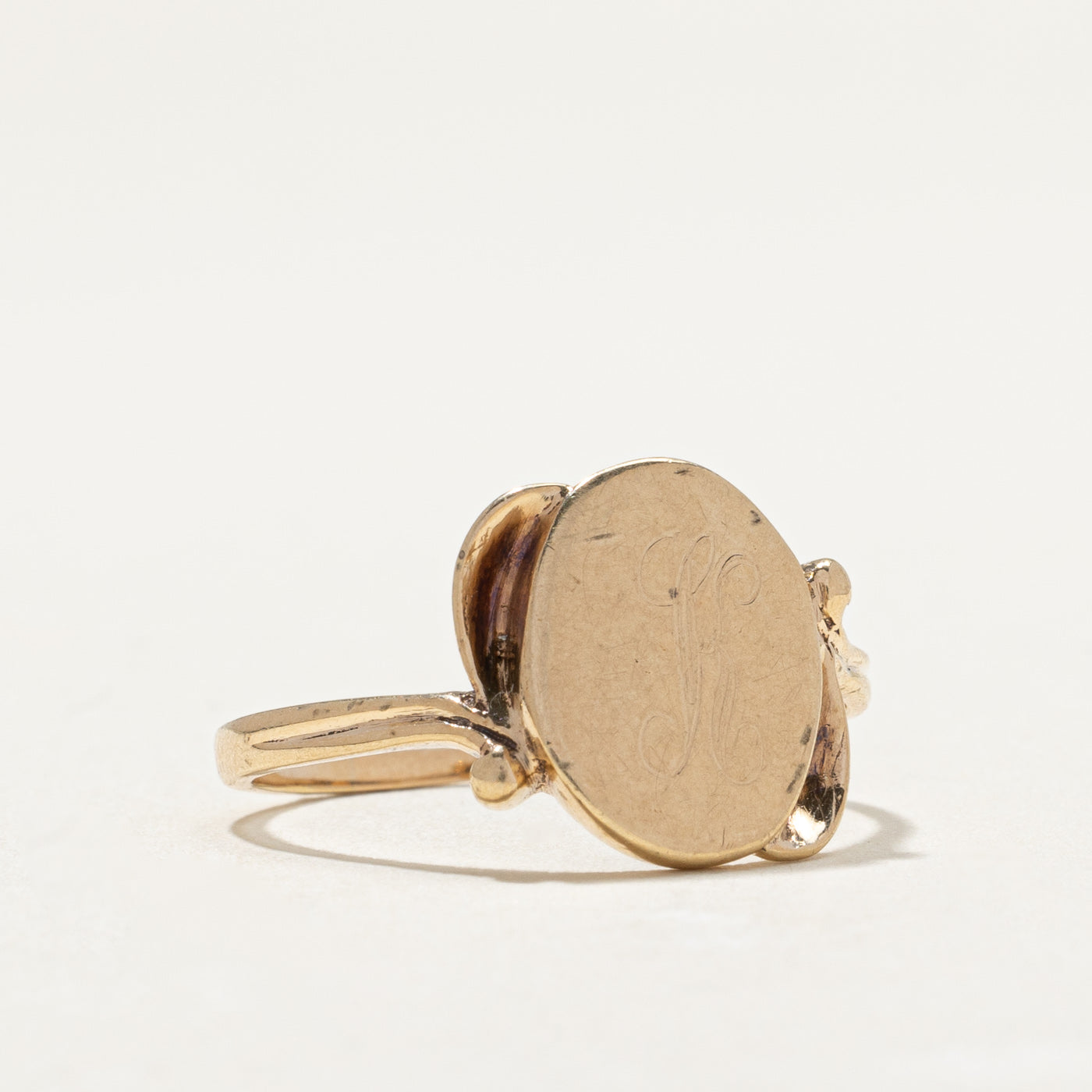 10K Yellow Gold Oval K Initial Ring for Women - Size 8.25 | Personalized Name Ring, Elegant Monogram Jewelry Gift for Birthday, Anniversary & Special Occasions