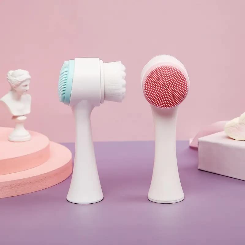 **Cavernshop Silicone Facial Cleansing Brush – 2-in-1 Face Wash & Massager for Deep Pore Exfoliation, Makeup Removal & Dry Skin Care – Perfect for Women & Girls (Ideal for Daily Skincare & Spa-Like Pampering)**