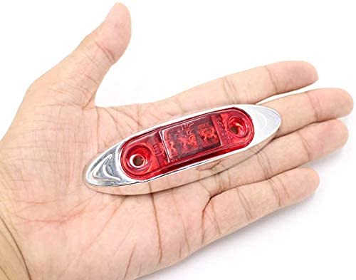 10 Pcs 10-30V Mini 3LED Car Side Marker Lights - Red Front Rear Position Lamps for Trucks, SUVs & Trailers - Enhance Visibility & Safety in Night Driving