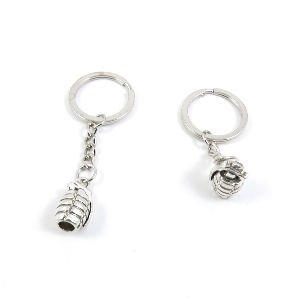 80 PCS Bulk Keychain Charms - Hand Grenade Key Ring Tags for Jewelry Making, DIY Crafts, Car Keys & Home Decor - Wholesale Keychain Accessories for Gifts, Party Favors, Promotions & More