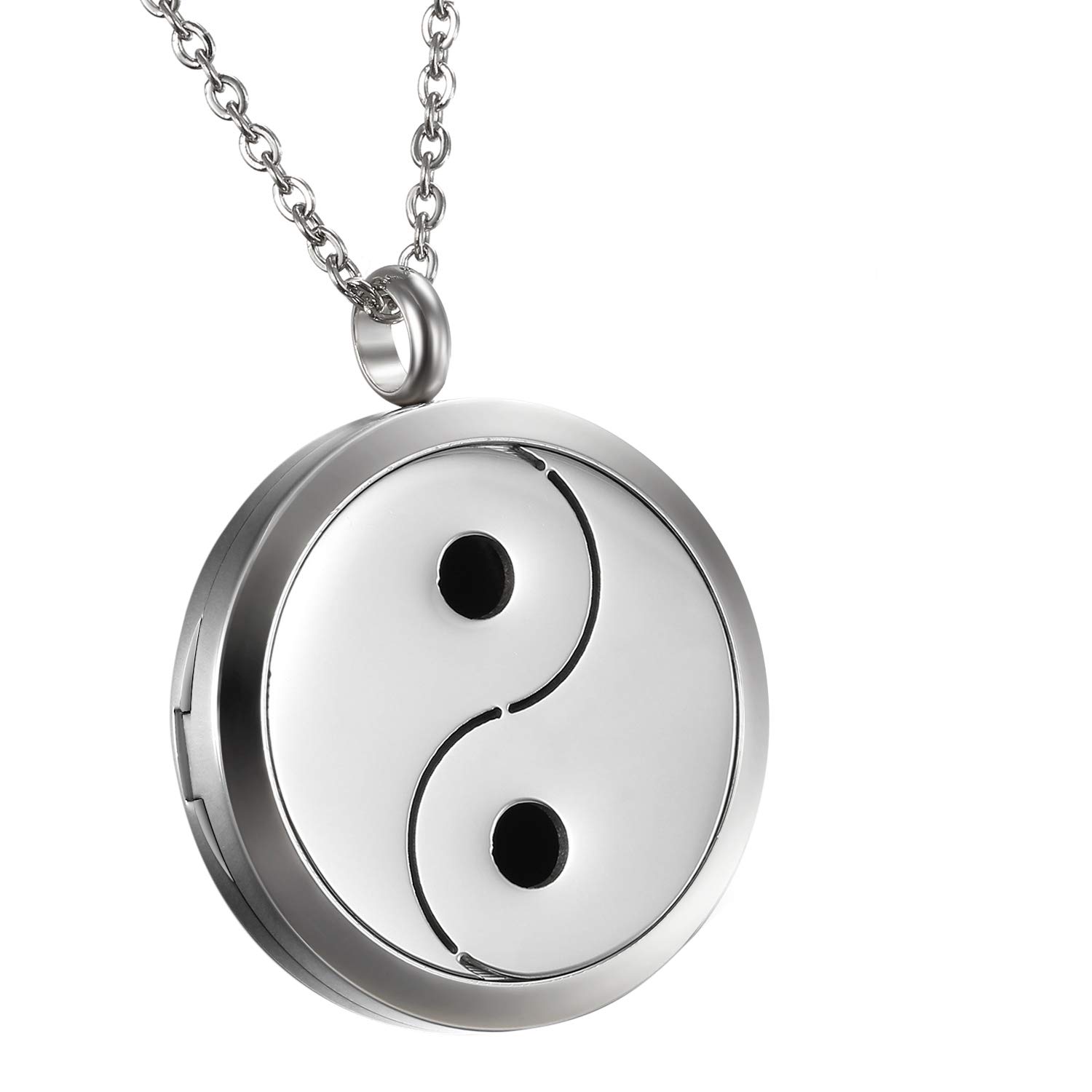 OIDEA Hollow Essential Oil Diffuser Locket Pendant for Men & Women - 6 Color Pads & 8 Washable Patterns - Aromatherapy Jewelry for Stress Relief, Meditation & Daily Wear