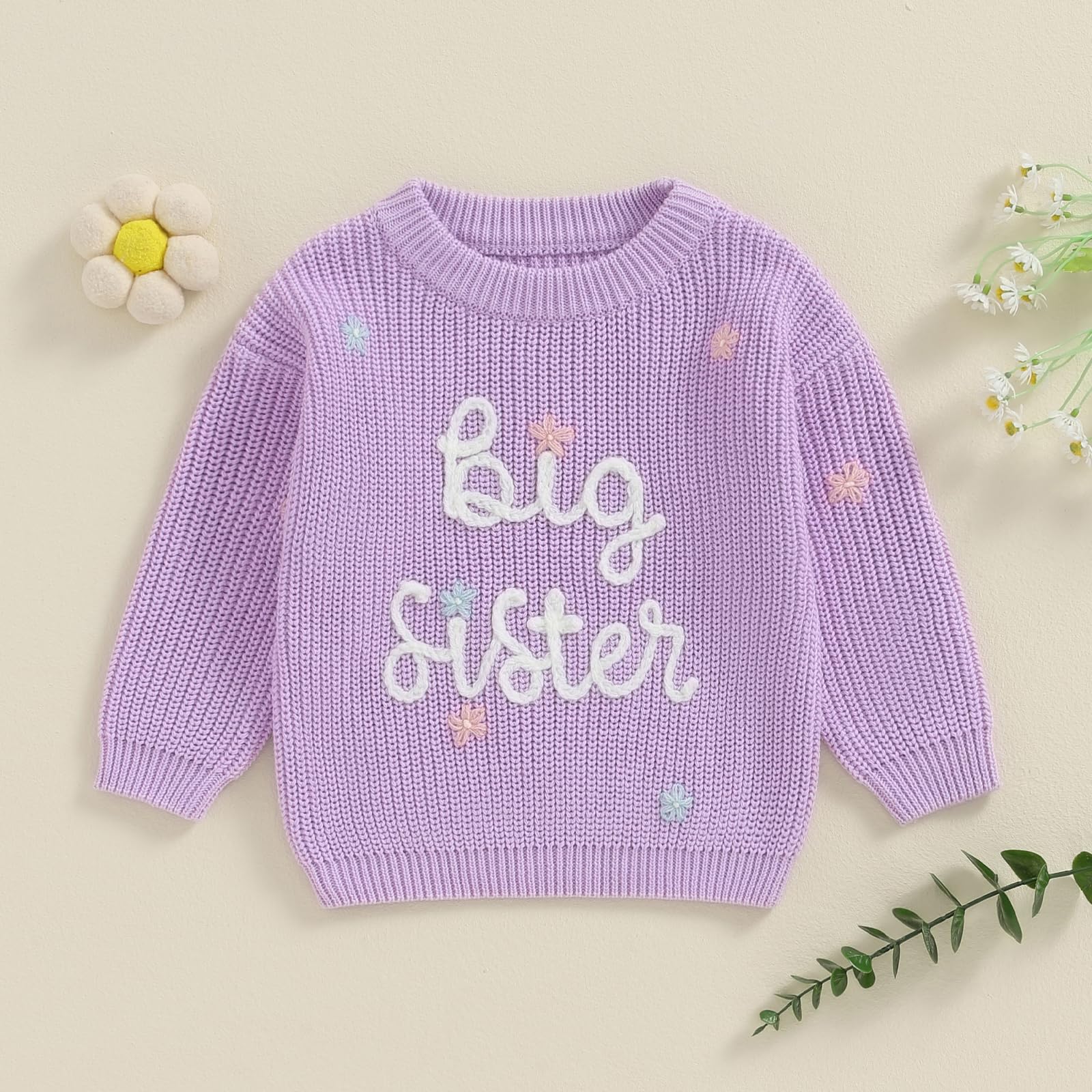 Big Sister Little Sister Matching Knit Sweaters for Toddlers - Cozy Family Outfits
