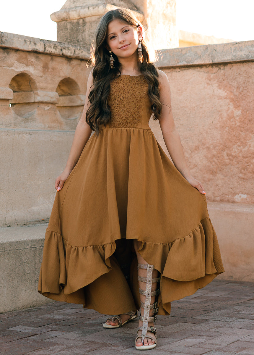Amala Dress in Cumin - Stylish Women's Boho Maxi Dress for Summer, Beach, and Vacation
