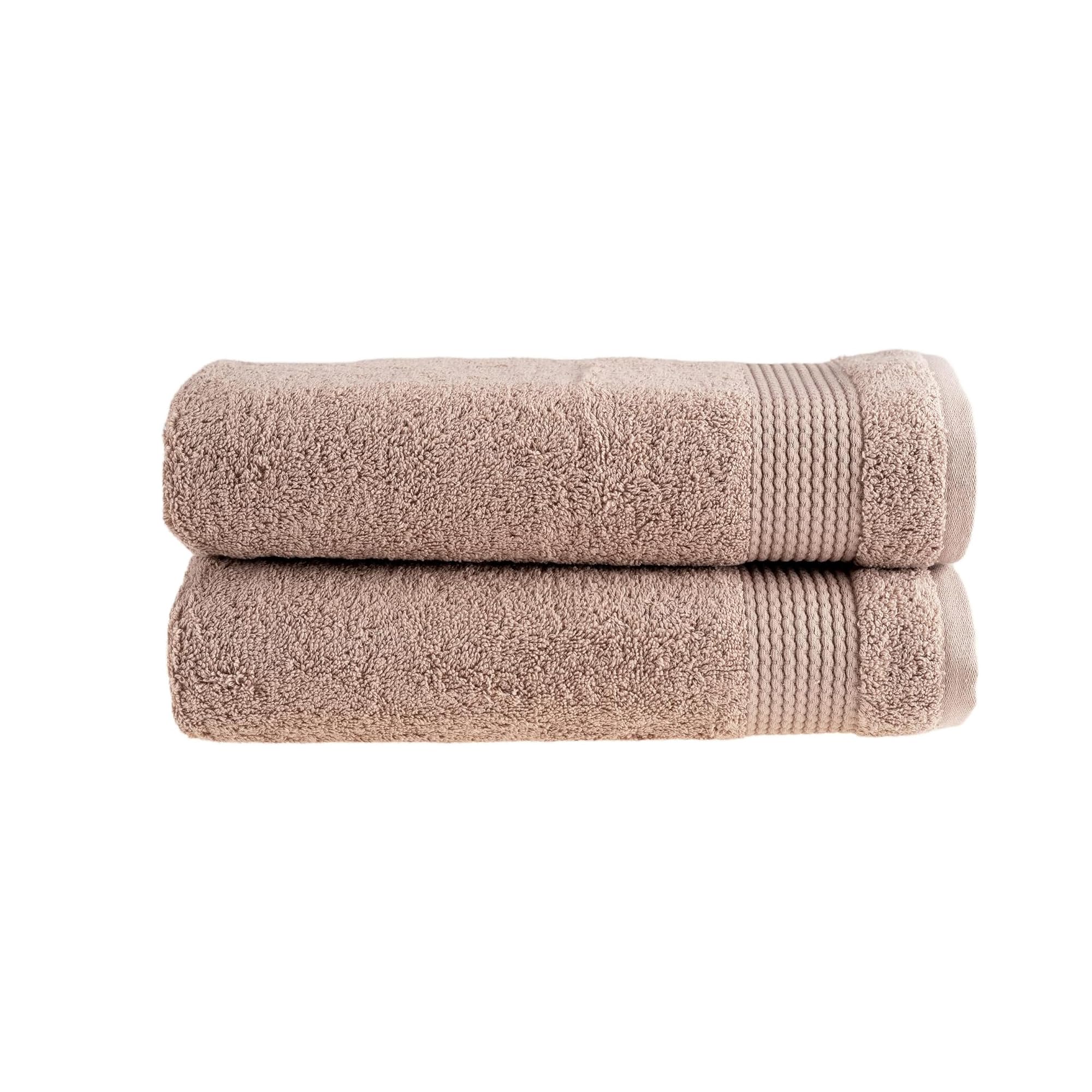 Premium HALLEY 100% Turkish Cotton Bath Towels (Set of 2) - Ultra Soft, Highly Absorbent, Quick-Drying - Luxury Spa & Bathroom Essentials for Home, Hotel, Mother's Day Gift (Taupe) - Perfect for Bath, Beach & Gym