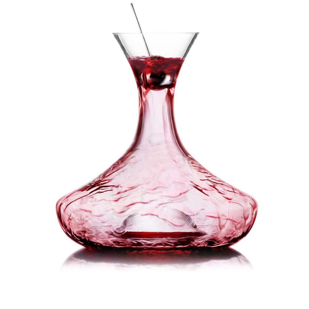 SAXTZDS Creative Waterfall Wine Decanter Set with Aerating Ball - Premium Crystal Glass Wine Dispenser for Red Wine Aeration & Elegant Home Bar Decor