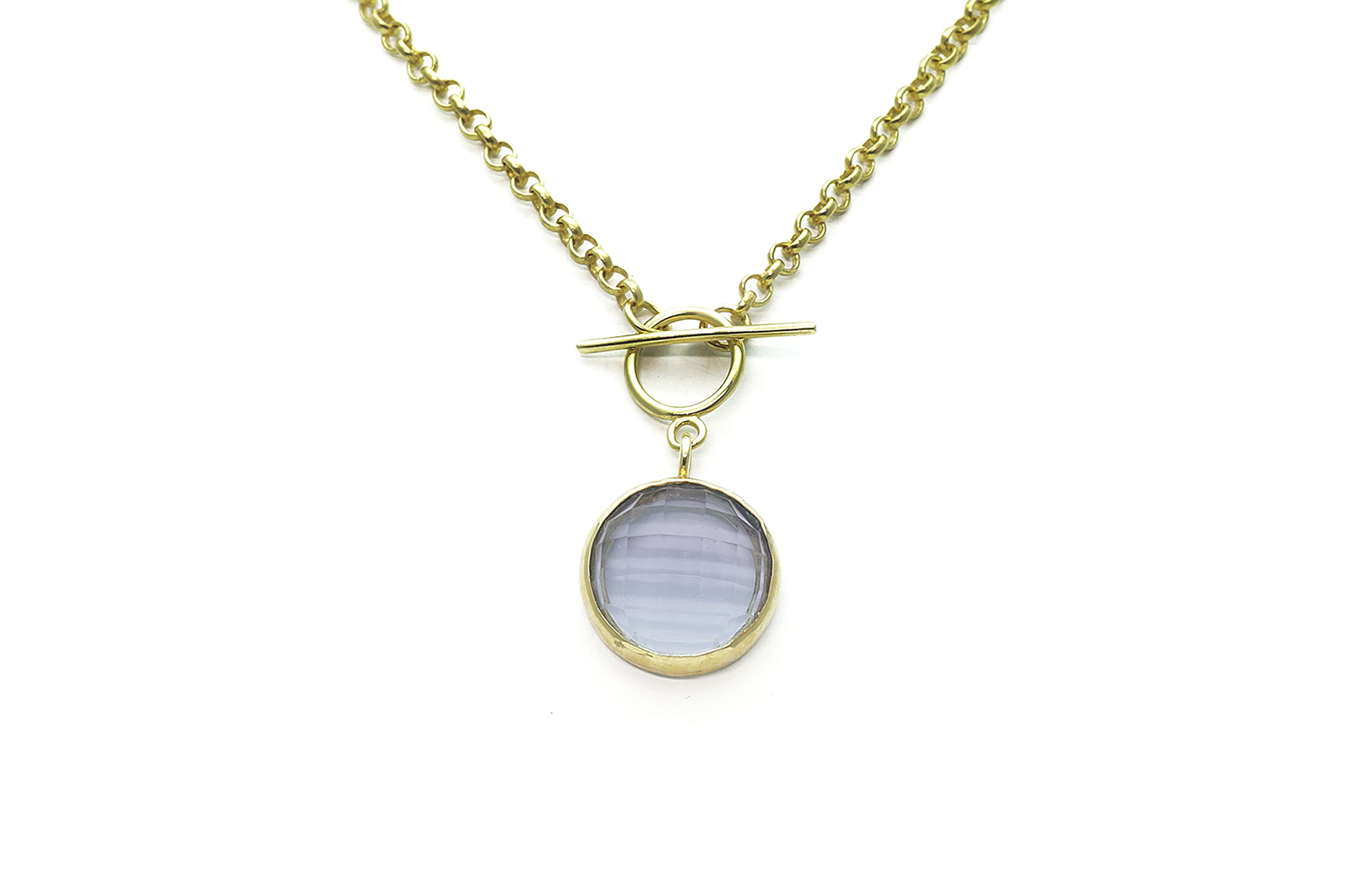 Tanzanite Toggle Gold Bezel Pendant Necklace - Customizable Chain - December Birthstone Jewelry Gift for Women | Perfect for Birthday, Anniversary & Special Occasions
