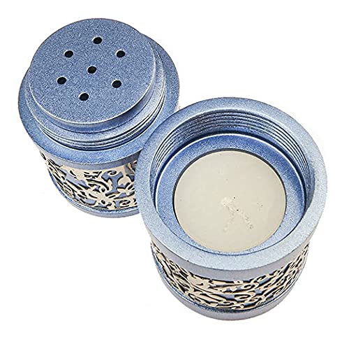 Shabbat Travel Havdalah Set - Elegant Spice Box & Candle Holder - Modern Judaica Art in Blue - Perfect for Jewish Holidays, Travel & Home Ceremonies