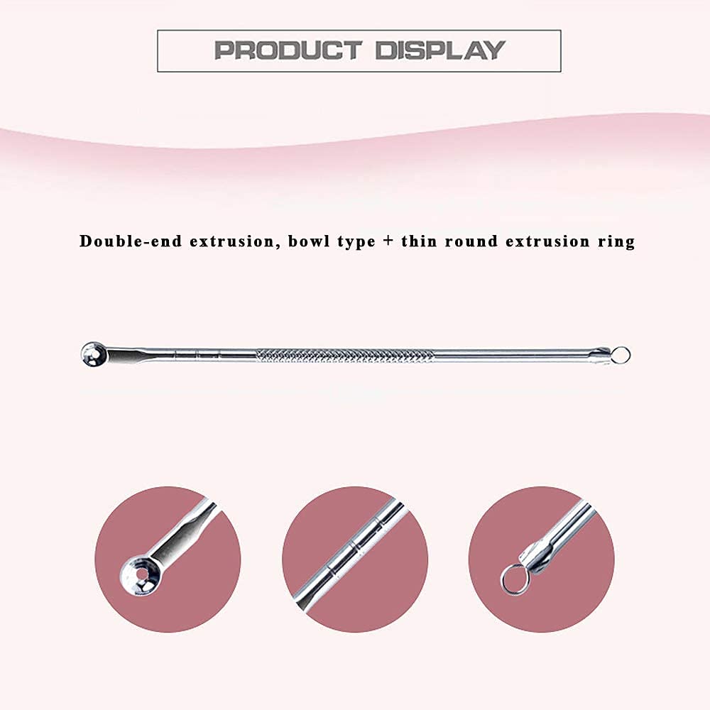 Professional Blackhead Remover Kit - 4-Piece Stainless Steel Comedone Extractor & Acne Needle Tool Set with Storage Case | Perfect for Facial Cleansing, Pore Treatment & At-Home Skincare Routine