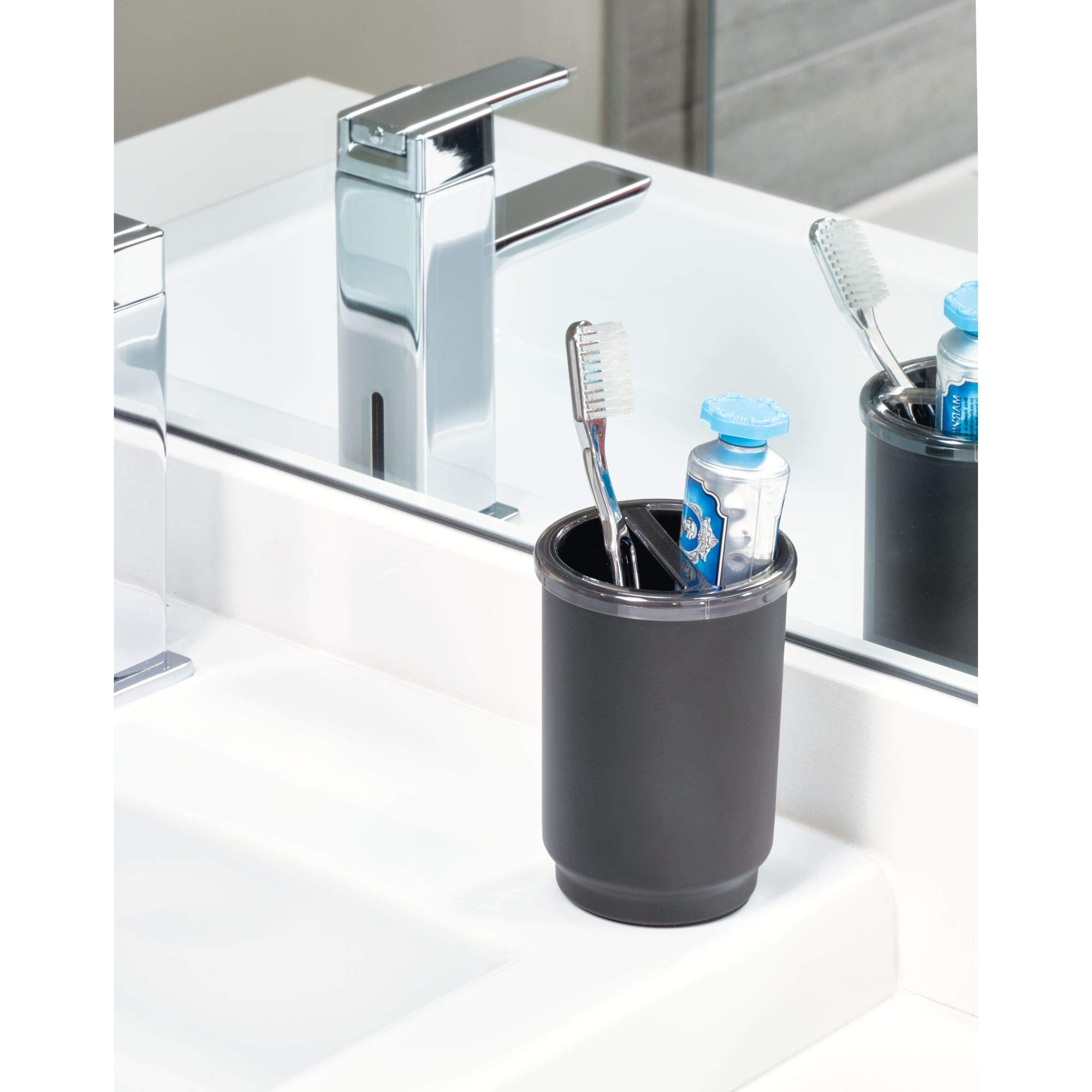 iDesign Austin Toothbrush Holder - Organize Regular & Electric Toothbrushes - Perfect for Bathroom Countertop, Vanity, or Travel Storage