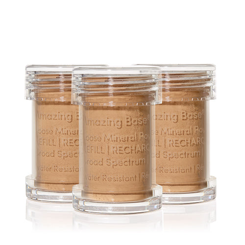 Jane Iredale Amazing Base Refill SPF 20/15 (3 Pack) - Mineral Makeup Foundation for Flawless Coverage | Perfect for Daily Wear & On-The-Go Touch Ups