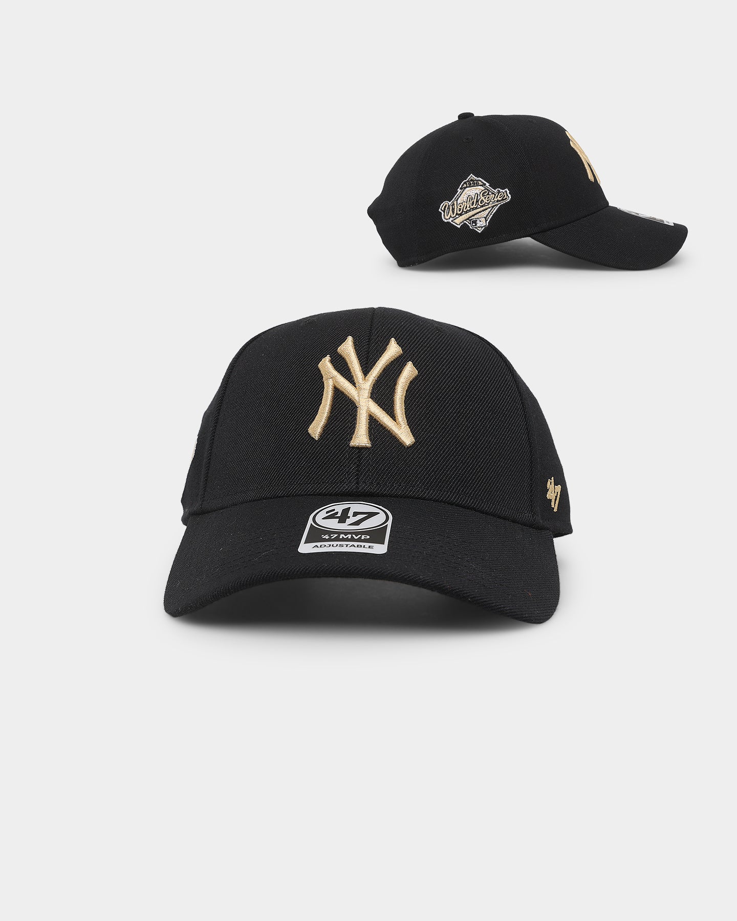 47 Brand New York Yankees Sure Shot 47 MVP Snapback Black Hat - Official MLB Licensed Adjustable Baseball Cap for Men & Women - Perfect for Games, Sports, and Streetwear Fashion