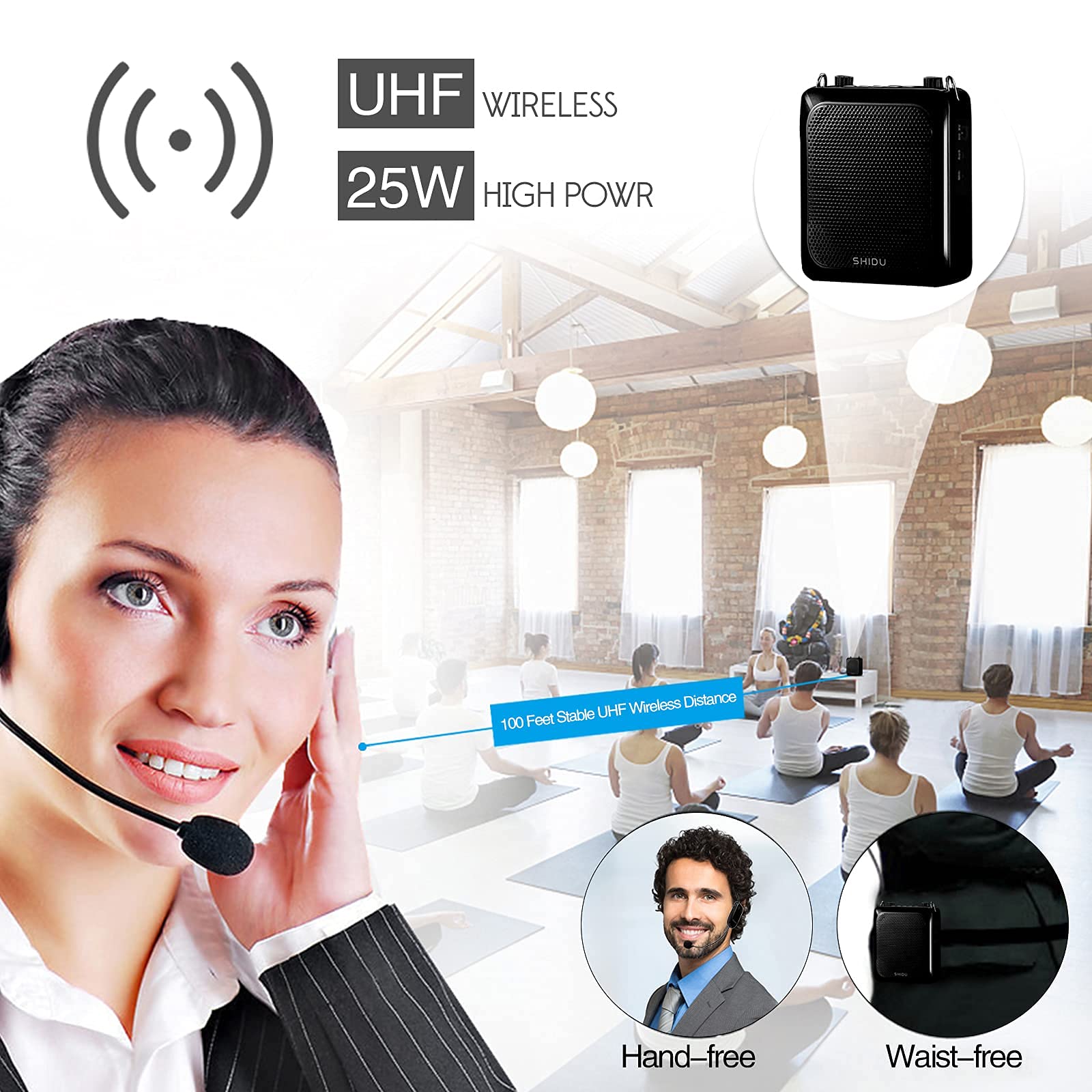 Wireless Voice Amplifier & Lavalier Microphone Set - Save 46%+ | Portable PA System for Teachers, Presenters & Public Speakers | Ideal for Classrooms, Meetings & Outdoor Events