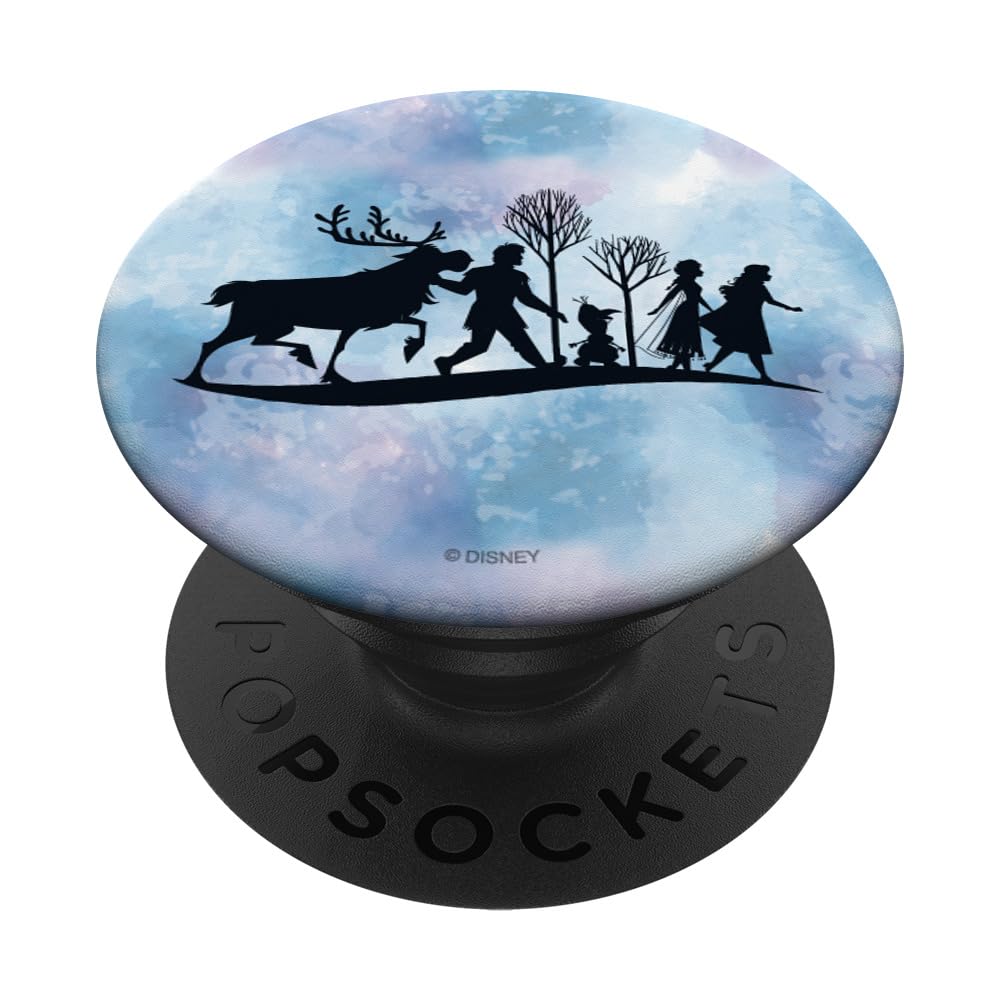 Disney Frozen 2 Anna & Elsa Watercolor Silhouette PopGrip - Swappable Phone Grip & Stand for iPhone, Samsung & Smartphones - Perfect for Disney Fans, Kids & Gift Giving