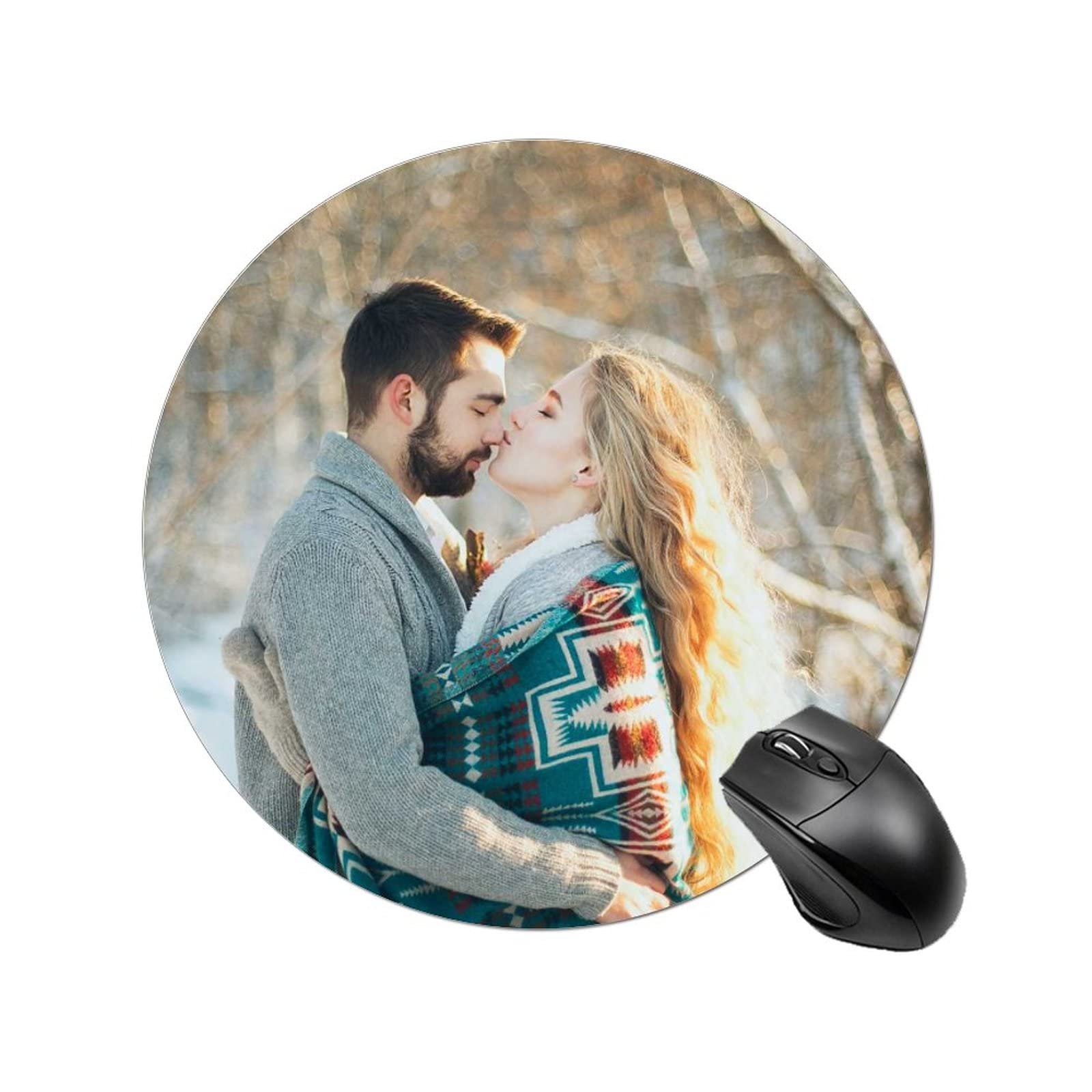Custom Photo Mouse Pad - Personalized Gaming Mouse Mat with Text & Picture - 20x20cm - Perfect Gift for Family, Friends, Birthday & Valentine's Day - Great for Office, Gaming & Home Computer Setup