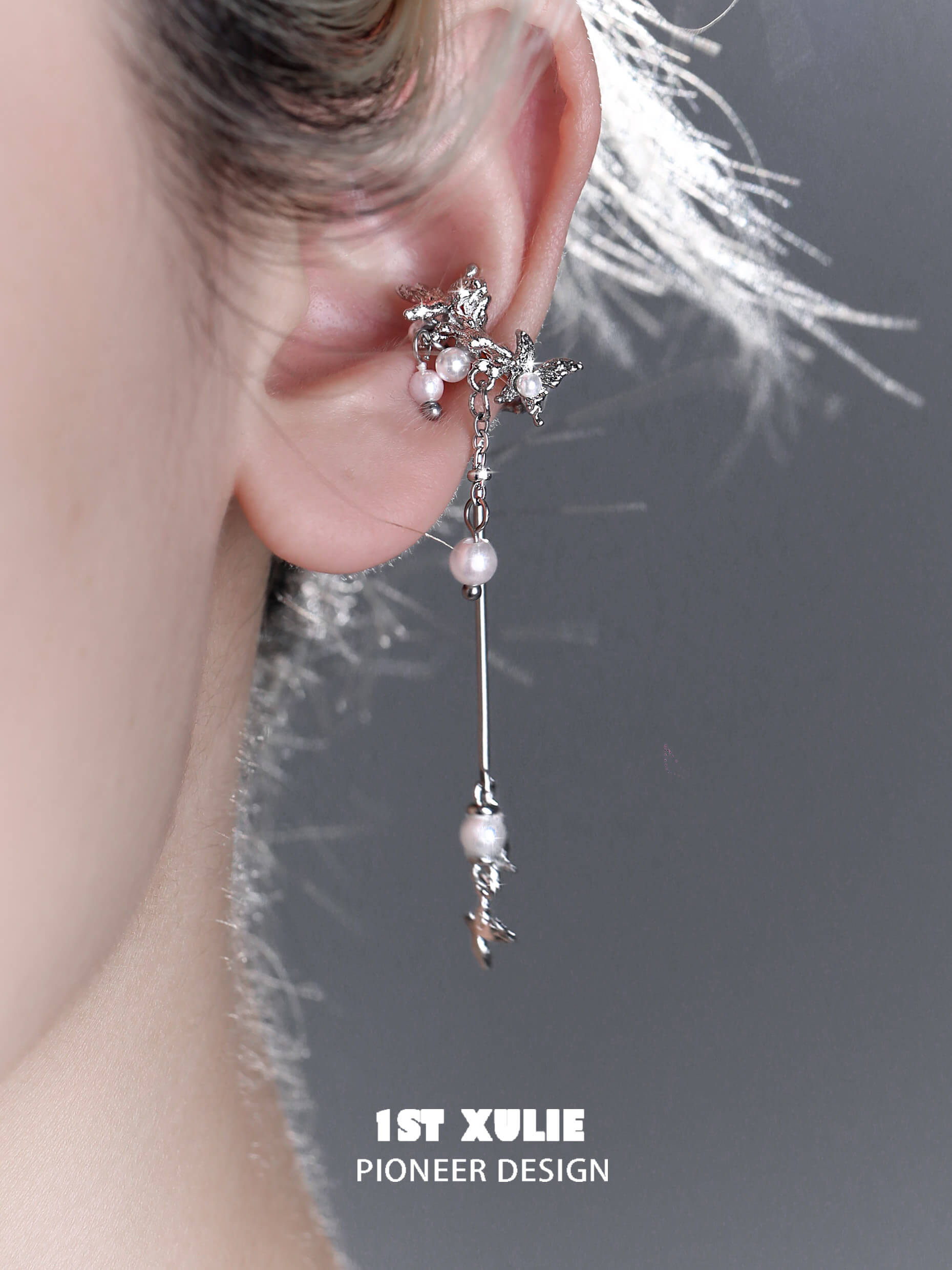 18K Gold Plated Pearl Tassel Earrings for Women - Elegant Dangle Clip-On Earrings for Parties, Weddings & Special Occasions