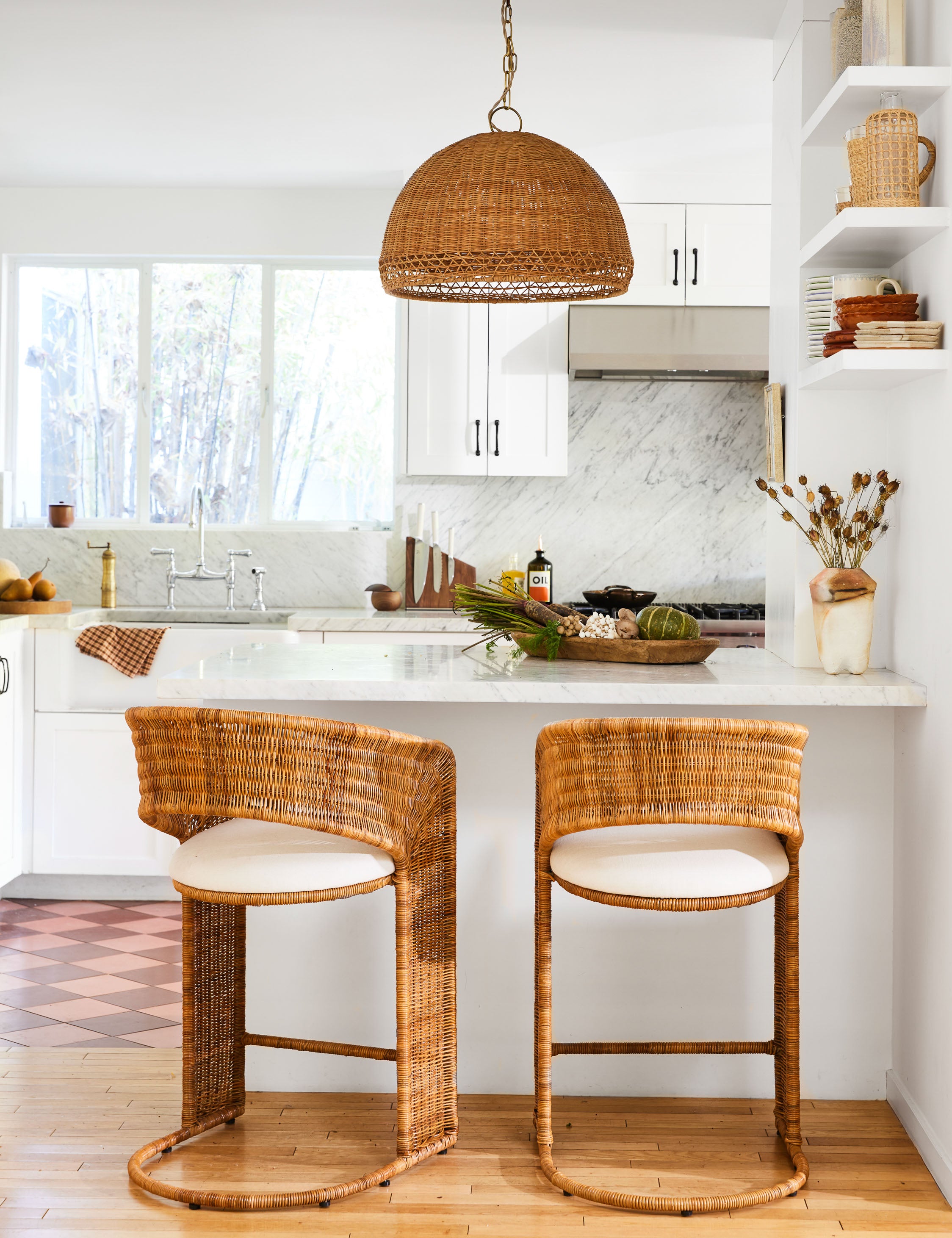 Amado Modern Counter Stool - 24 Inch Bar Height Kitchen Island Stool with Backrest, Set of 2 - Perfect for Breakfast Nook, Kitchen Island & Home Bar Seating