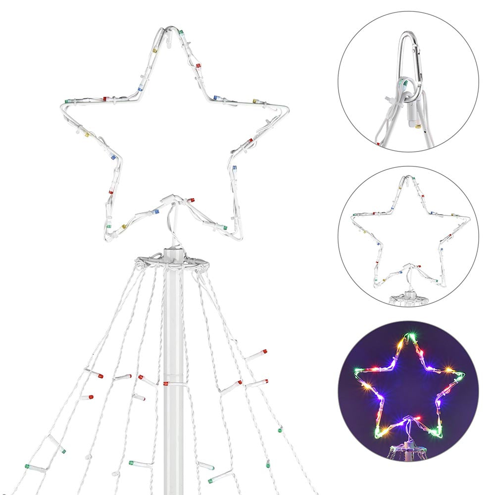 TheLAShop 9-String Christmas Tree Lights with Pole & Star - Perfect for Indoor Holiday Decorations, Xmas Tree Lighting, and Festive Home Decor