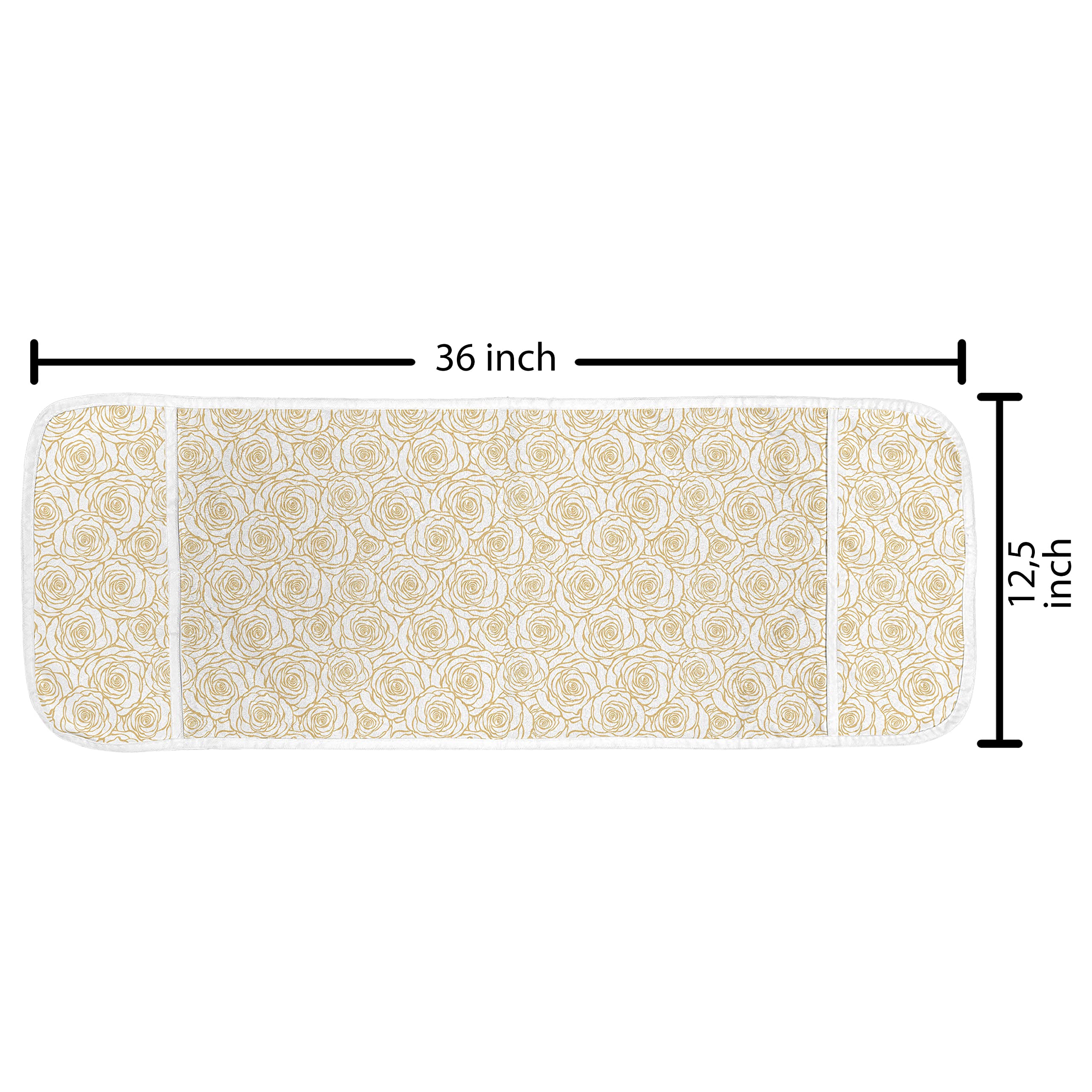 Ambesonne Contemporary Microwave Oven Cover - Art Deco Floral Pattern with Roses, Romantic Abstract Bouquet Design - Water Resistant Kitchen Organizer with Pockets - 36