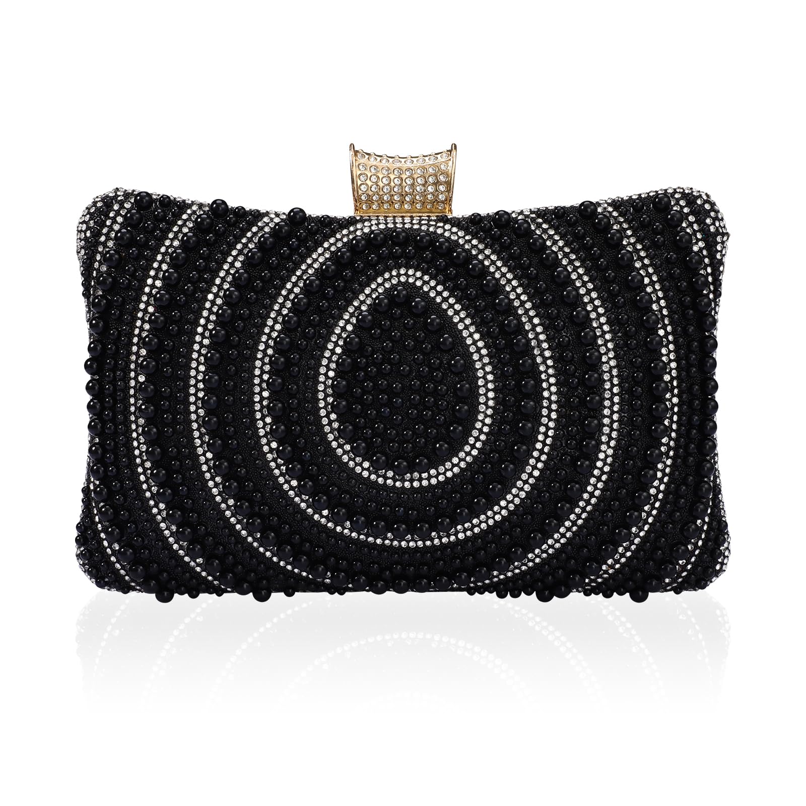 Elegant Pearl Beaded Bridal Clutch Bag with Chain - Luxury Wedding Evening Handbag for Women | Perfect for Bridal Showers, Receptions & Formal Events