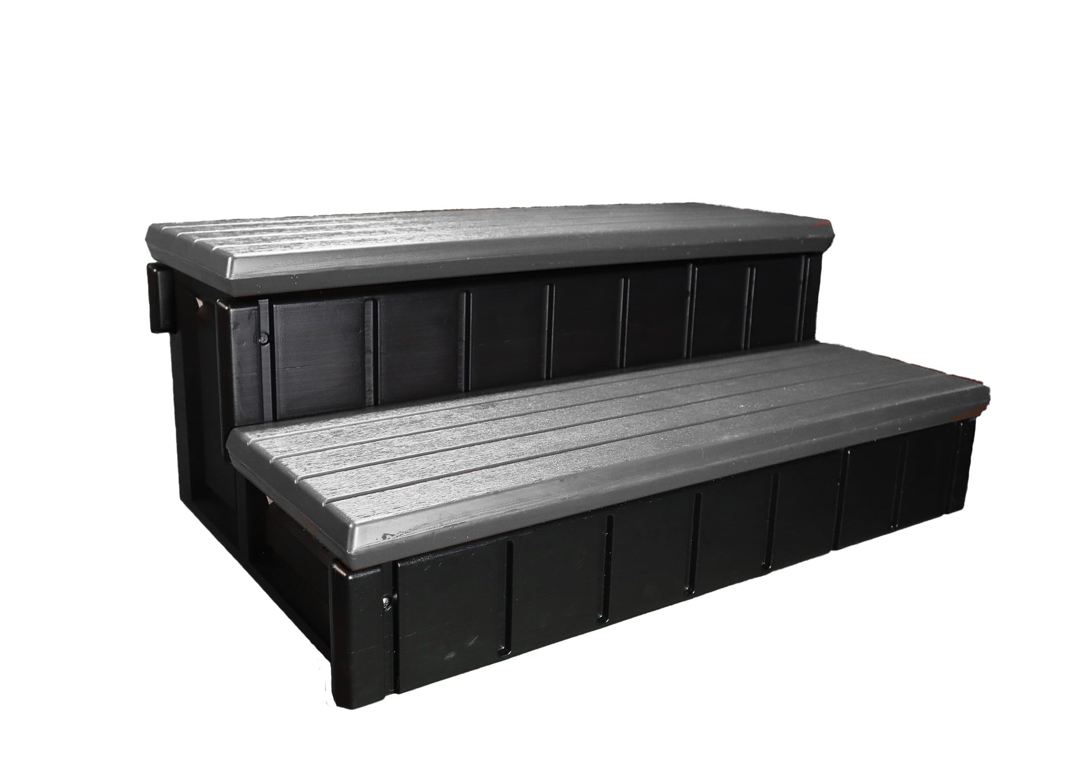 Confer Plastics Storage Step Stool - Heavy Duty Deep Grey for Garage, Kitchen, and Workshop Organization