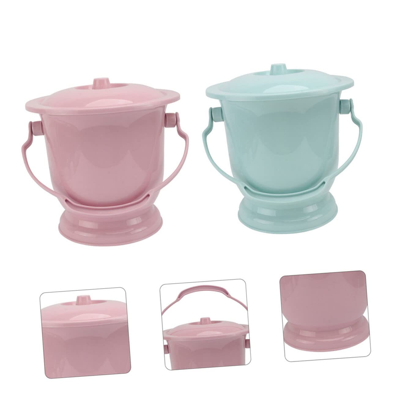 2-Pack Portable Adult Urine Bucket & Spittoon - Bedpan for Home, Car & Travel - Nighttime Toilet Training, Medical & Household Use