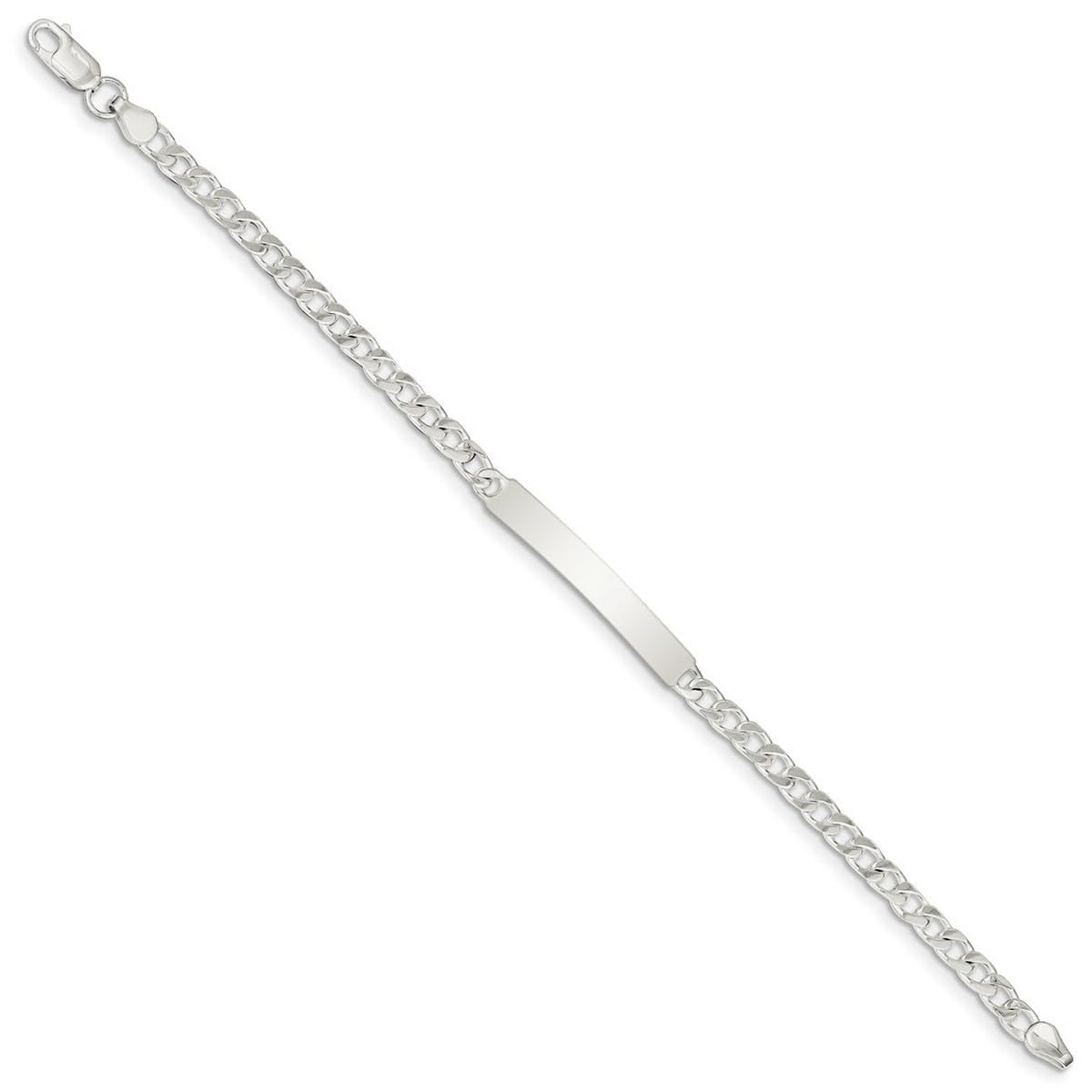 925 Sterling Silver Engraveable Curb ID Bracelet for Women - 5mm Wide Polished Lobster Claw Clasp - Perfect for Personalized Gifts, Medical ID, or Fashion Accessories