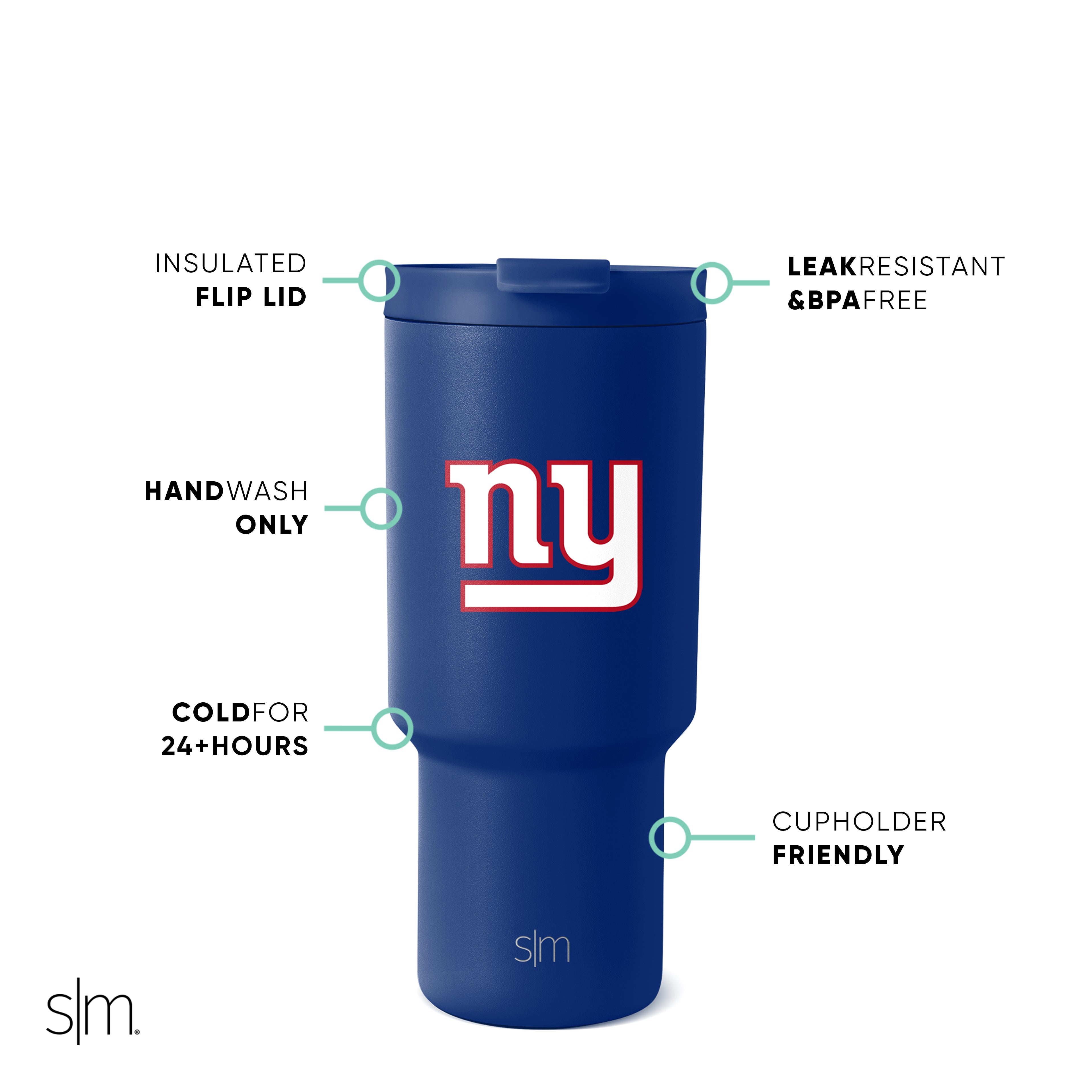 NFL Trek Tumbler - Insulated Stainless Steel Travel Mug with Lid - Perfect for Football Games, Camping & Outdoor Adventures