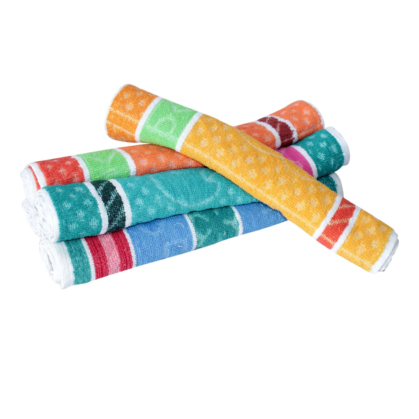 Premium High Absorbent Hand & Face Towels - 6 Pack, Soft & Quick-Drying, Multi-Color Set for Bathroom, Gym, Travel & Baby Care