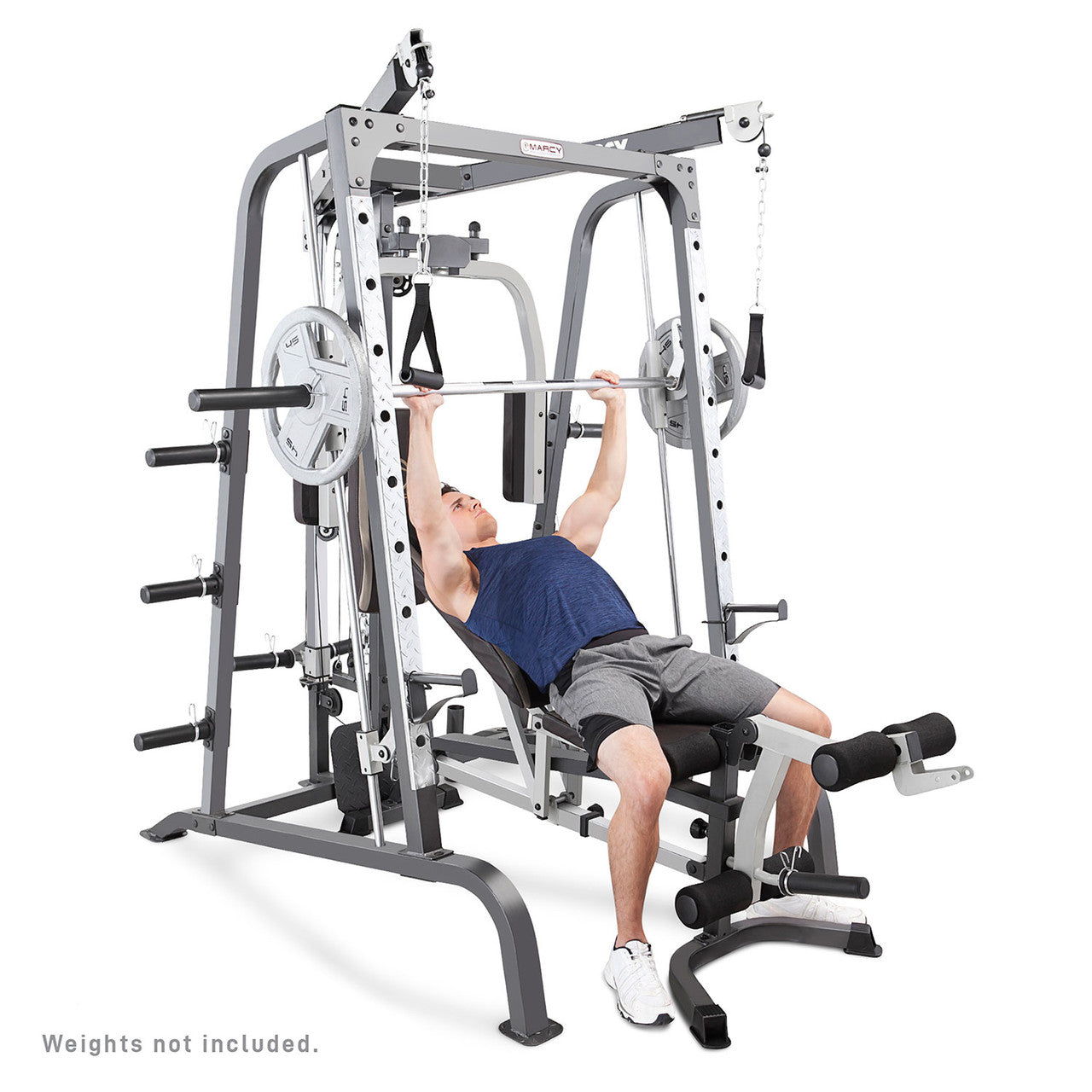 Marcy MD-9010G Smith Machine & Power Cage System - Home Gym Strength Training Equipment for Weightlifting & Fitness Workouts - Perfect for Garage, Basement & Personal Gym Setup