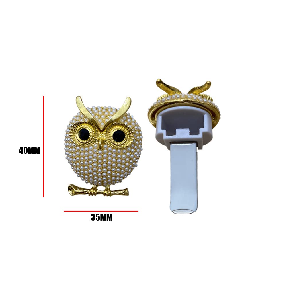 Owl Car Vent Clip Charm - Zcargel Bling Pearl Car Perfume Clip, Glamorous Car Air Freshener & Interior Decoration Accessories for Women | Perfect for Daily Commute, Road Trips & Gift Giving