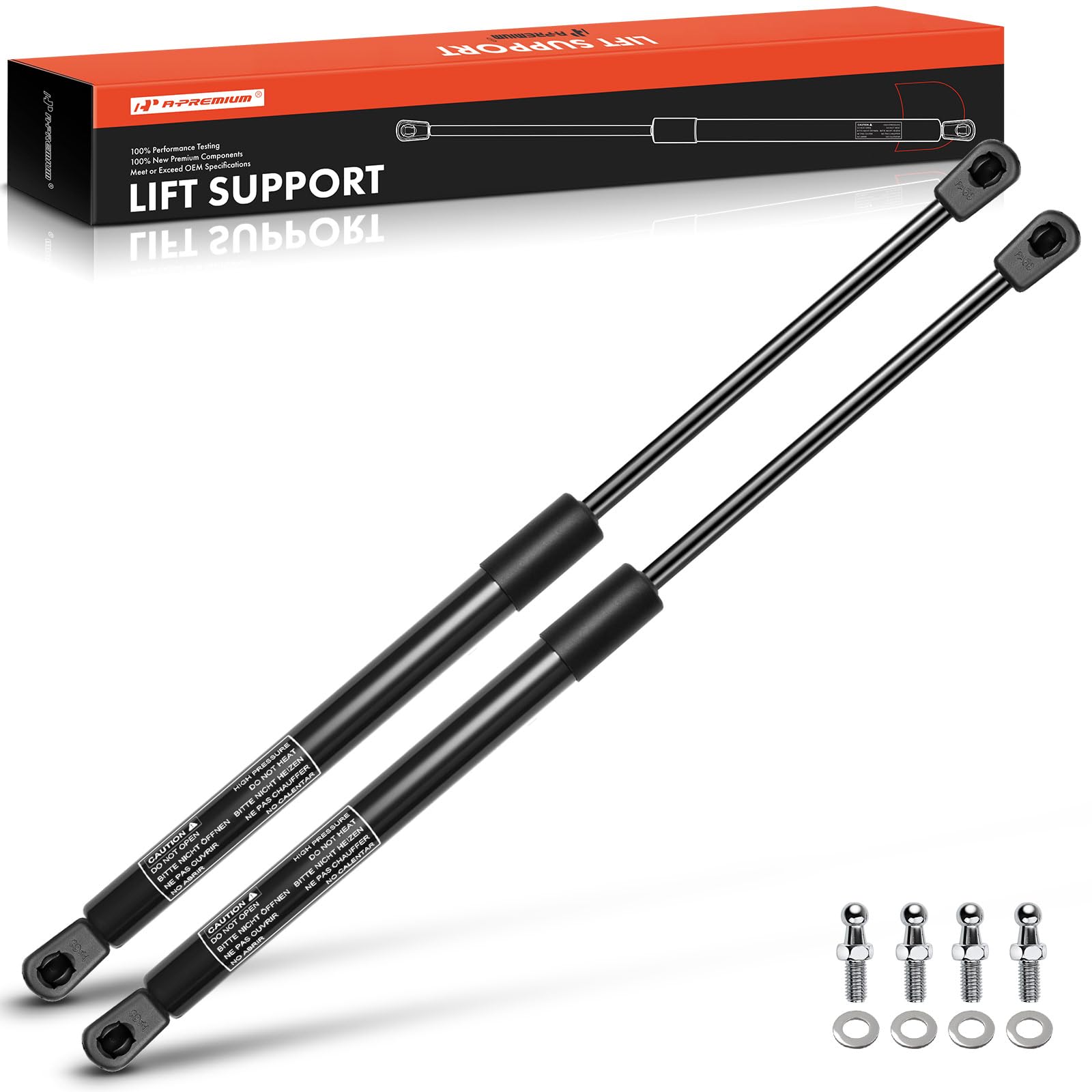 Premium 16.02 Inch 45lb Gas Spring Struts - Heavy Duty Lift Supports for Toolbox, Cabinets, Sliding Windows, Storage Beds, Bench Lids & Basement Doors (2-PC Set) - Perfect for Automotive, RV, Marine & Home Improvement Projects