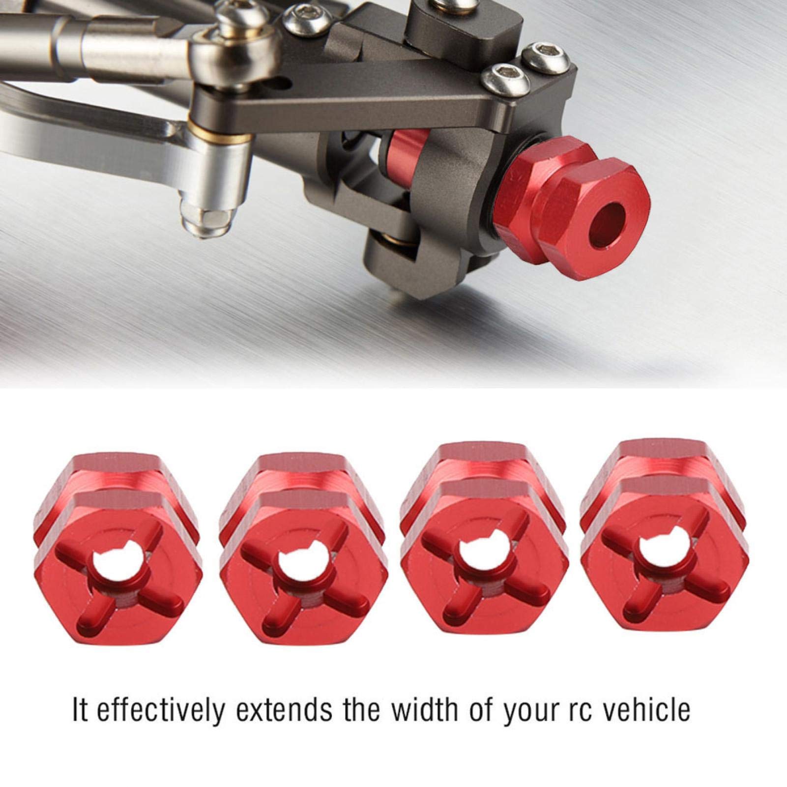 Wosune 12mm Hex Wheel Hub Adapter for RC Cars - Metal Hexagonal Bushing Adapter Compatible with Traxxas, HSP, Redcat - Perfect for Off-Road, Drifting & RC Car Upgrades