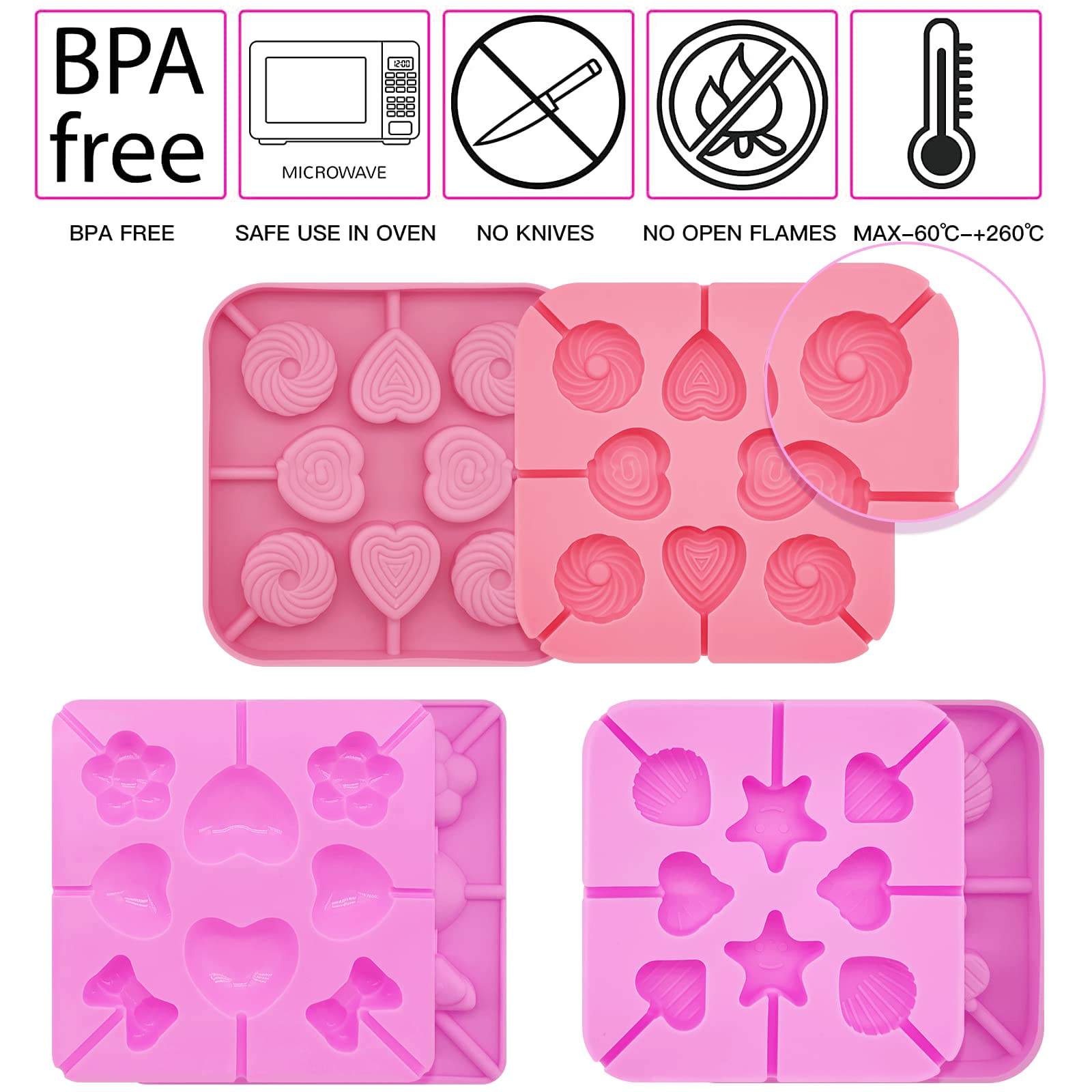 Valentine's Day Heart Shaped Silicone Candy Molds for Chocolate, Candies & Baking - Perfect for DIY Gifts, Party Favors & Romantic Treats