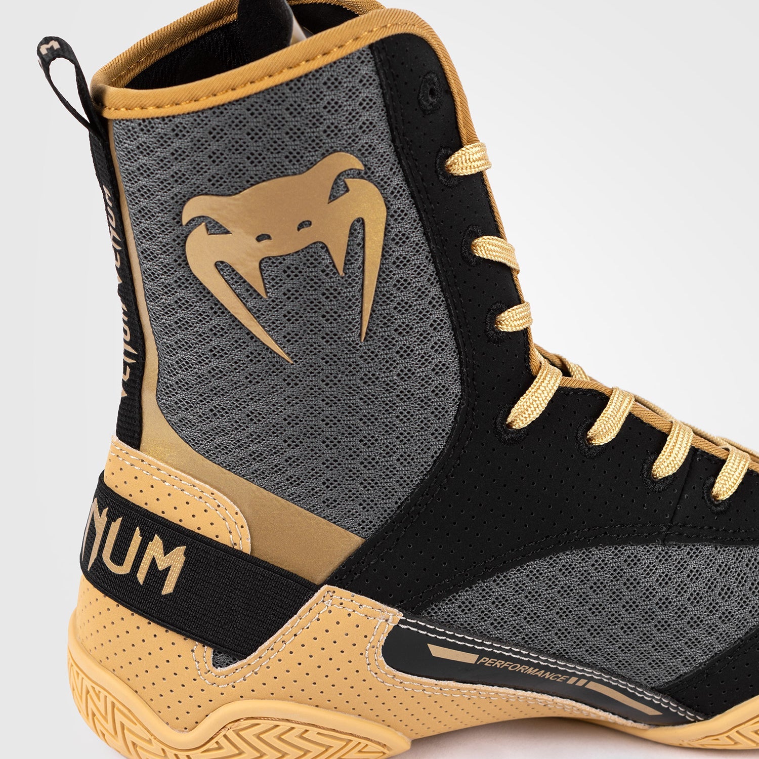 Venum Elite Boxing Shoes for Men & Women - Lightweight & Breathable Training Footwear - Black/Beige - Perfect for Boxing, MMA, Kickboxing & Gym Workouts