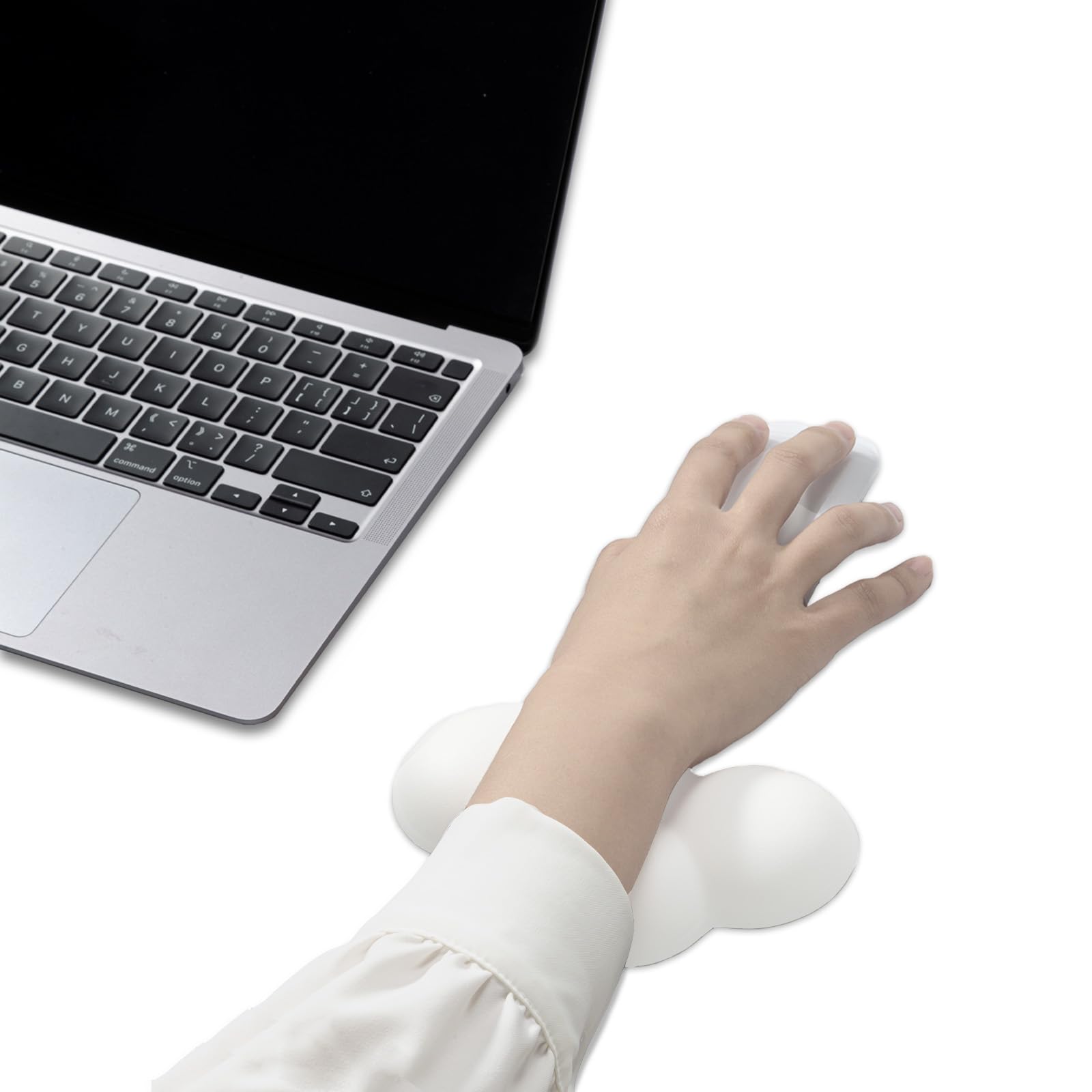Leolee Cloud Mouse Wrist Rest - Ergonomic Memory Foam Wrist Support Pad with Leather Surface & Non-Slip Base - Relieves Wrist Pain for Gaming, Office Work, Computer & Laptop Use - Perfect for Long Hours of Typing and Mouse Work
