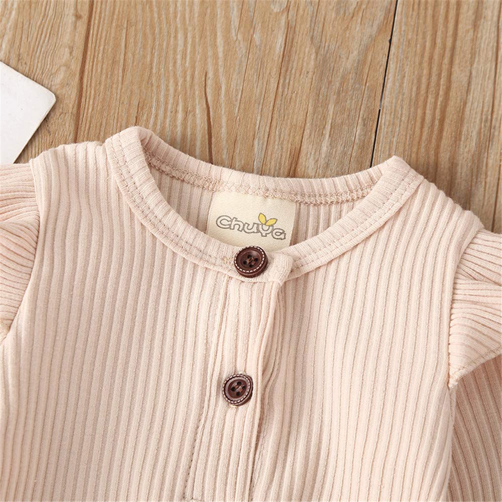 Newborn Baby Unisex Romper - Soft Knitted Ruffle Bodysuit with Snap Buttons | Summer Outfits for Boys & Girls | Perfect for Playtime, Photo Shoots & Daily Wear