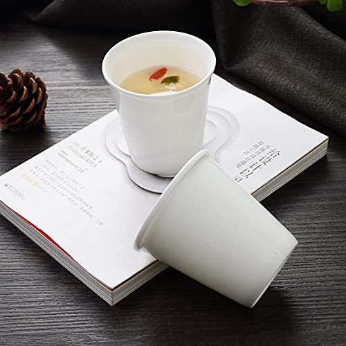 Sizikato 6-Piece Porcelain Tumbler Set - 6 Oz Ceramic Drinking Glasses for Coffee, Tea, Juice & Cocktails - Perfect for Home, Office & Restaurant Use