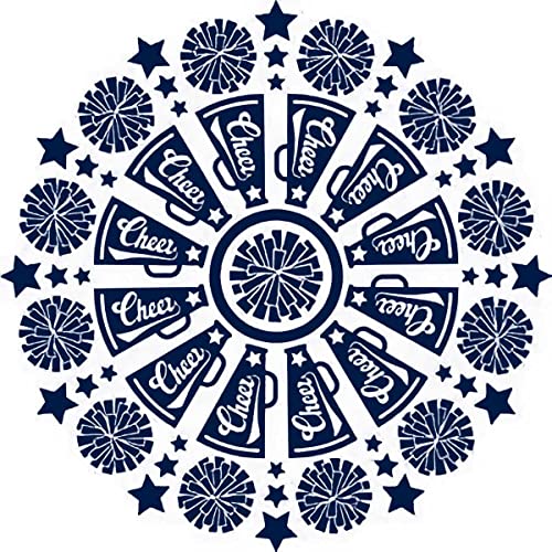 Long Lasting Semi-Permanent Temporary Tattoo Stickers for Women & Men - Navy Blue Mandala Design Body Art (4 Sheets) | Perfect for Cheerleading, Sports Events, Festivals & Body Makeup