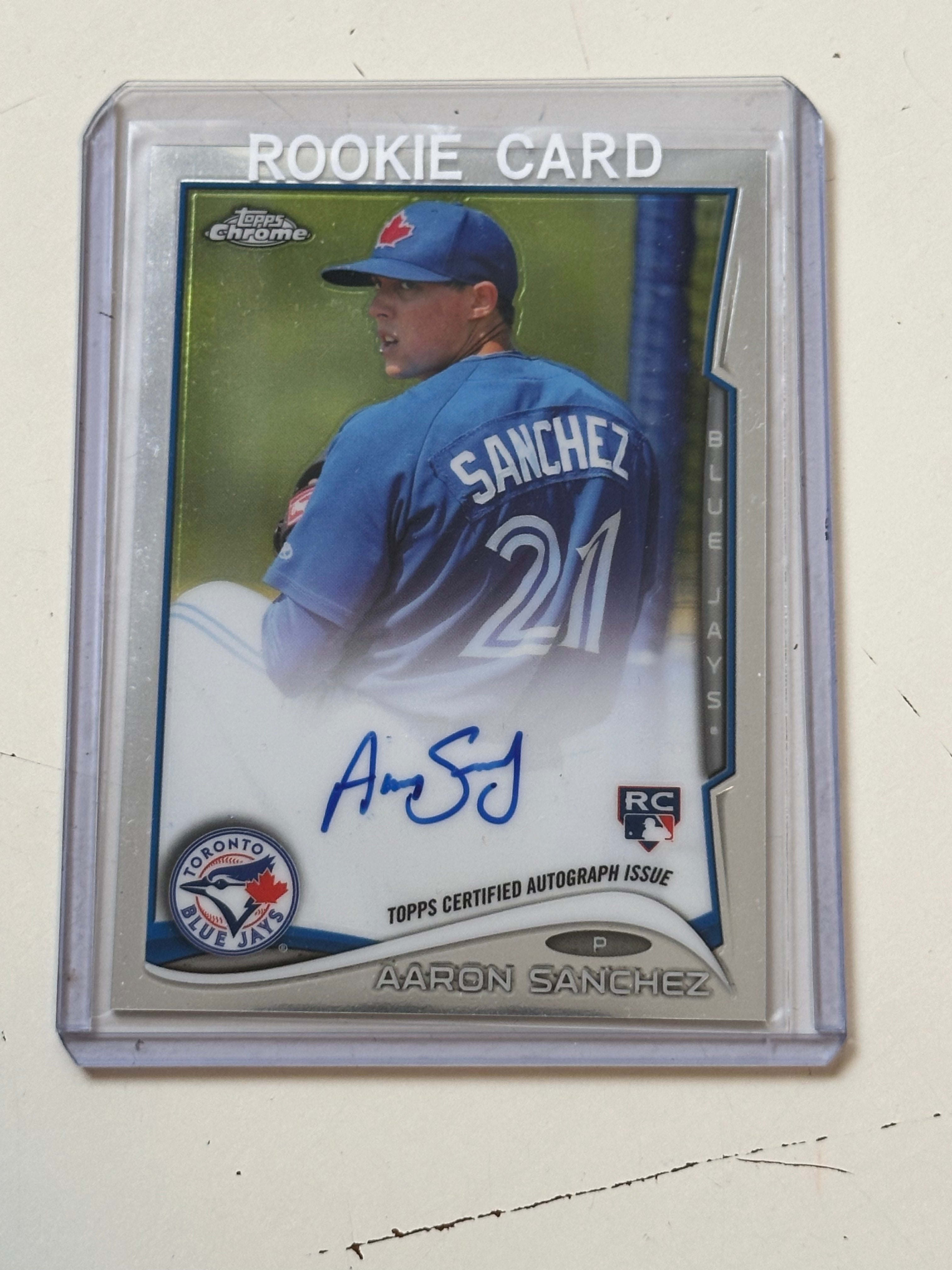 Topps Chrome Aaron Sanchez Autographed Blue Jays Rookie Baseball Card - Collectible Sports Memorabilia for Fans & Investors