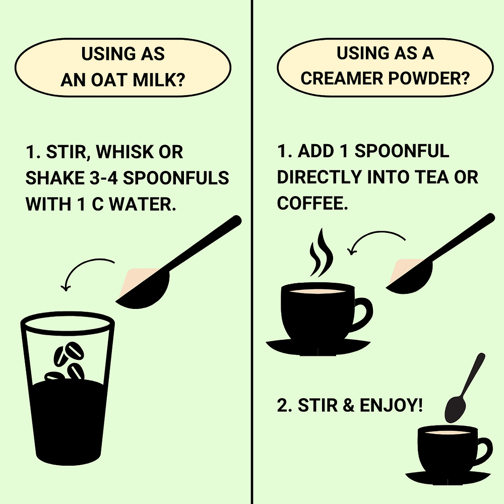 Organic Unsweetened Oat Milk Powder - Vegan, Dairy-Free, Gluten-Free | Perfect for Coffee, Smoothies & Baking | 100% Natural Plant-Based Milk Alternative