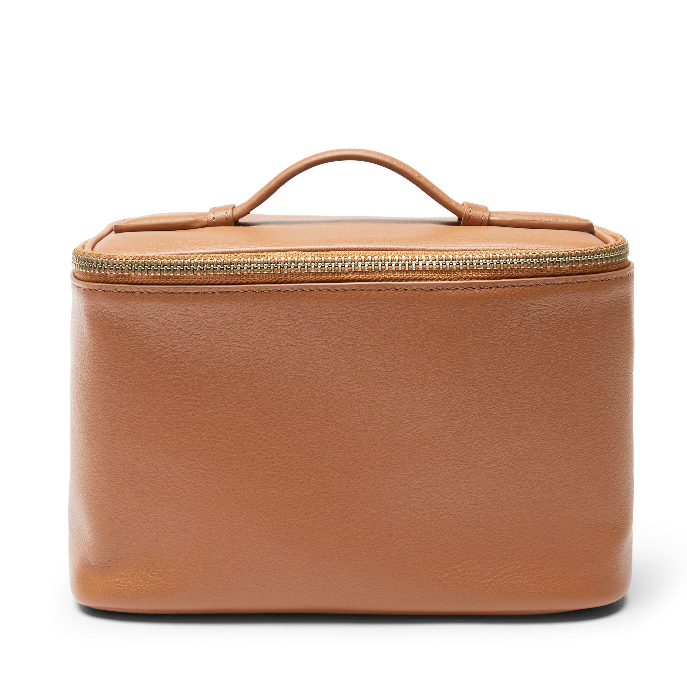 Professional Medium Train Case in Cognac - Perfect for Makeup Artists, Travel & Cosmetics Storage | Durable & Stylish Beauty Organizer