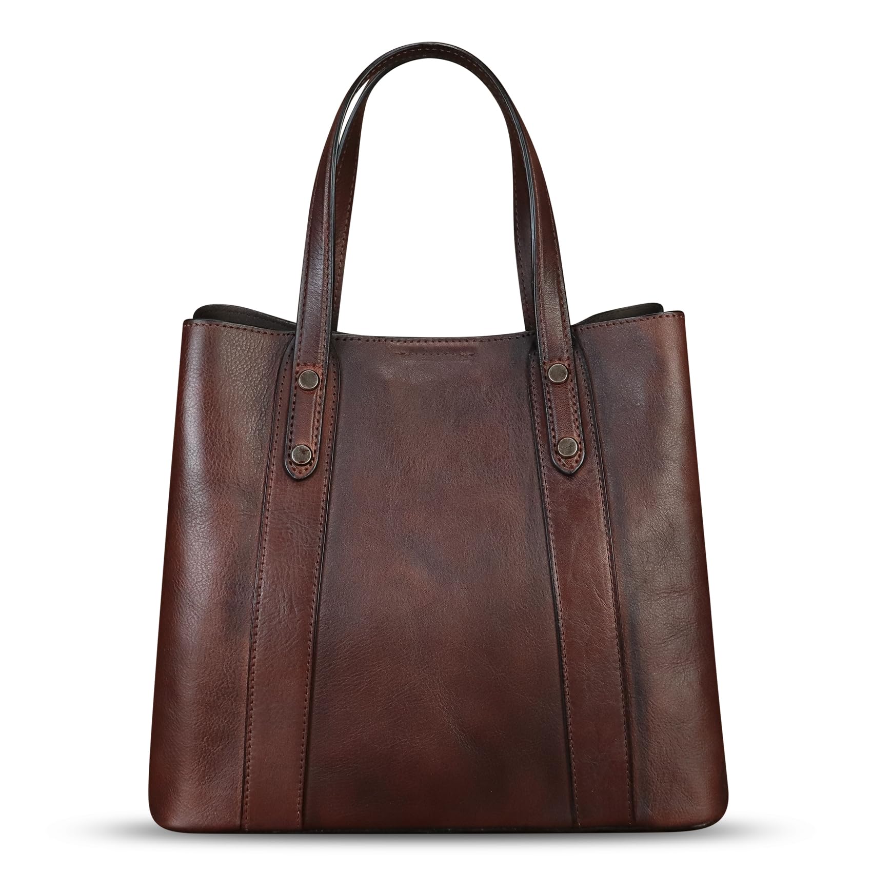 Genuine Leather Handbag for Women - Handcrafted Satchel with Hand-Painted Design, Work Tote & Casual Shoulder Purse - Perfect for Office, Travel & Everyday Use