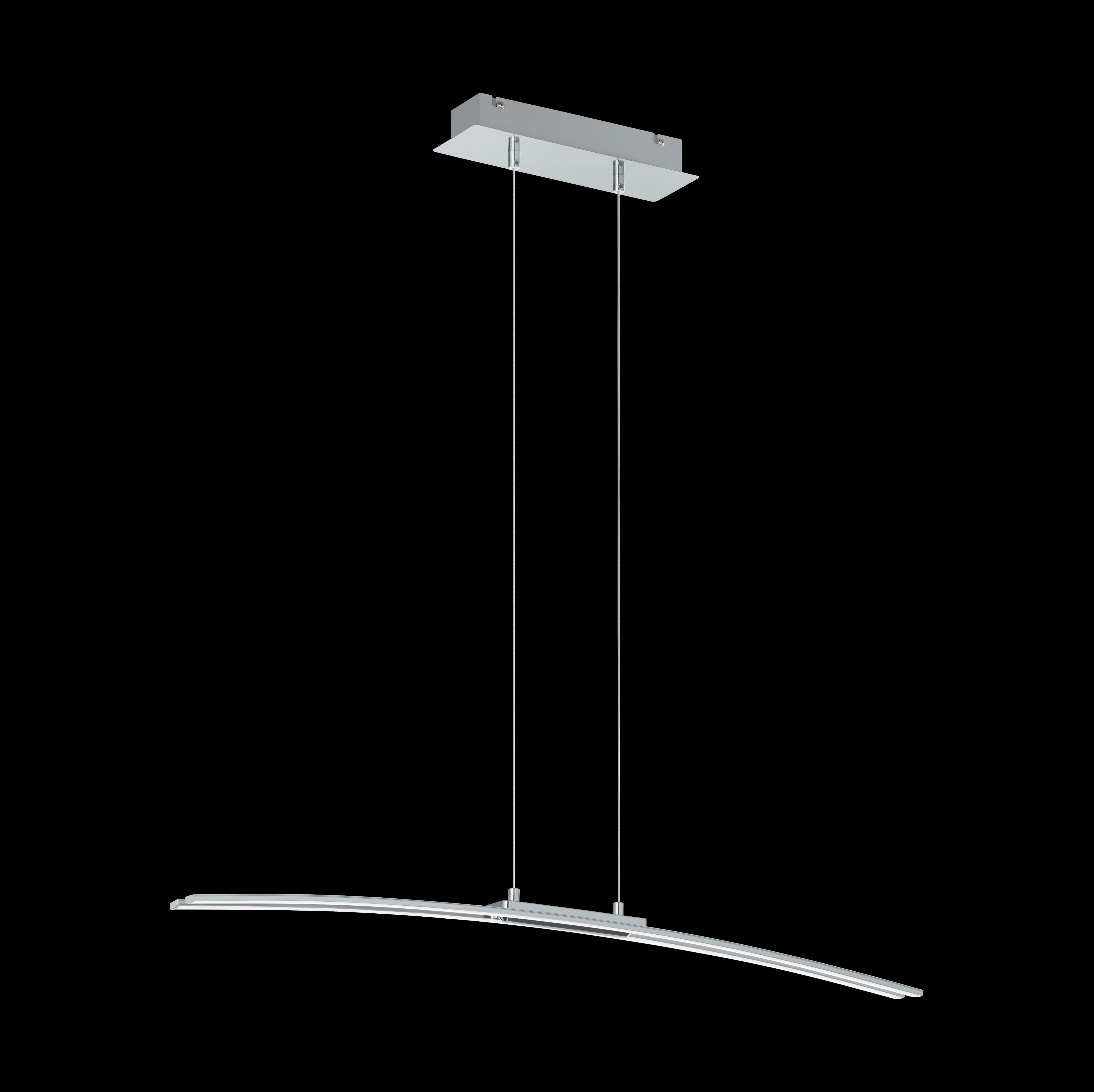 Eglo Lasana Modern LED Chrome Curved Ceiling Pendant Light Fixture - Kitchen Island Lighting, Dining Room Chandelier, Bedroom Ambient Lighting