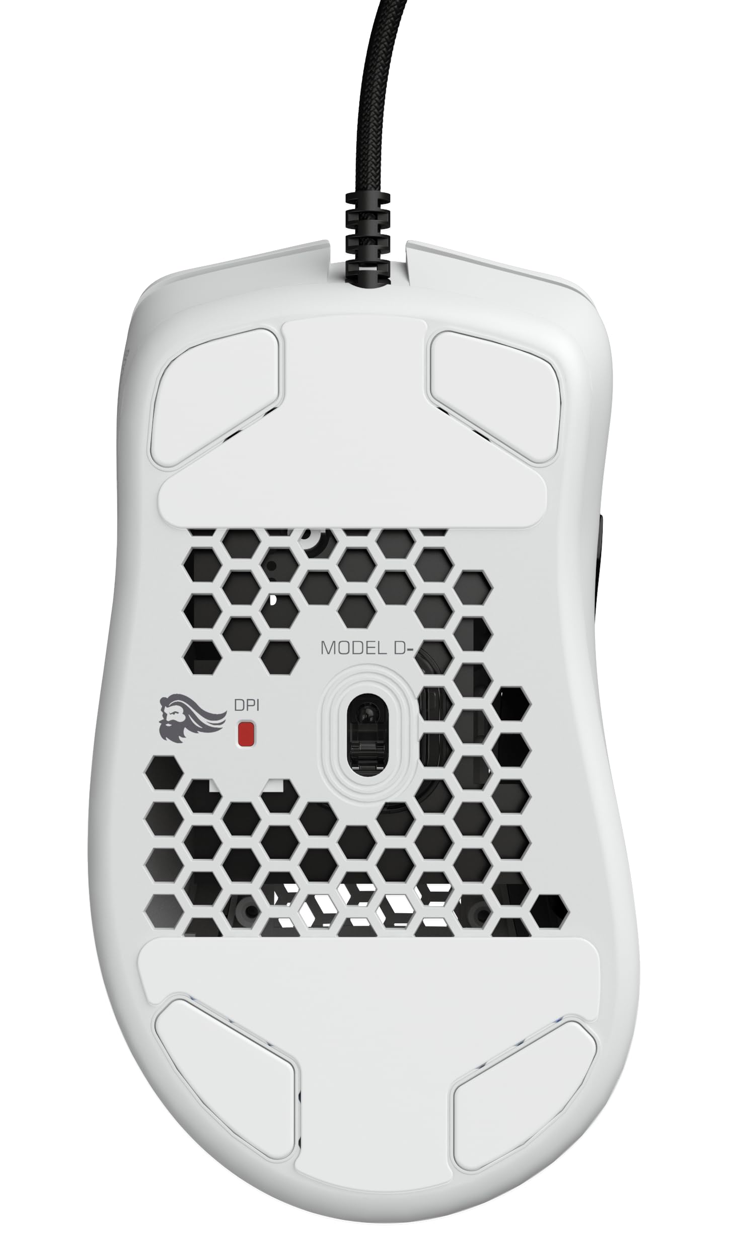 Glorious Model D- Wired Gaming Mouse - Ultra Lightweight 61g Honeycomb Design, RGB Lighting, Ergonomic, Pixart 3360 Sensor, Omron Switches, PTFE Feet, 6 Buttons - Matte White - Perfect for FPS, MOBA & Esports Gaming