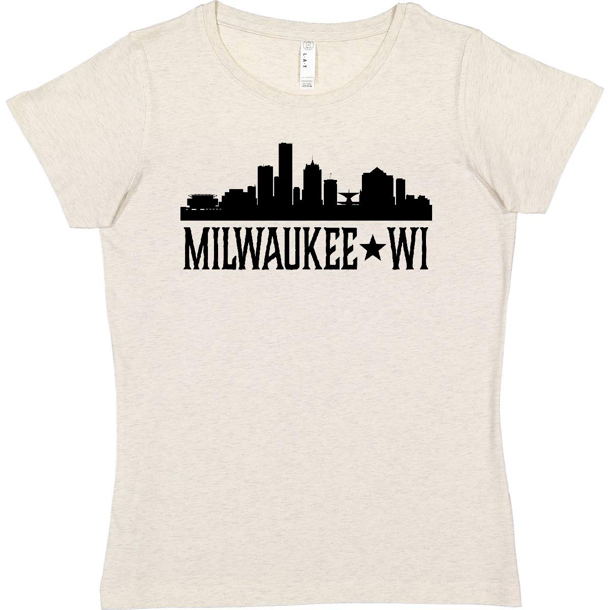 Inktastic Milwaukee Wisconsin City Skyline Women's T-Shirt - Comfortable Graphic Tee for Travel Lovers & Wisconsin Proud Fans - Perfect for Casual Wear, Road Trips, and City Pride Events