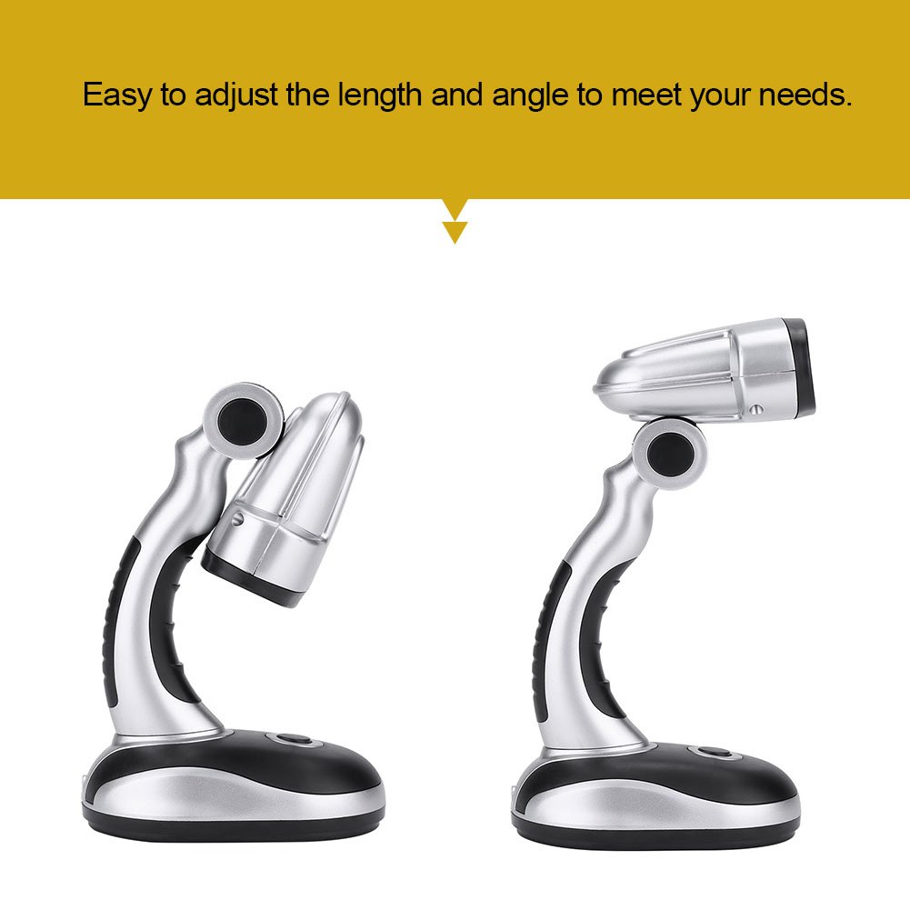 Zerodis Adjustable 12 LED Desk Lamp with Eye Protection - Battery Powered Reading Light for Study, Office & Bedroom Use