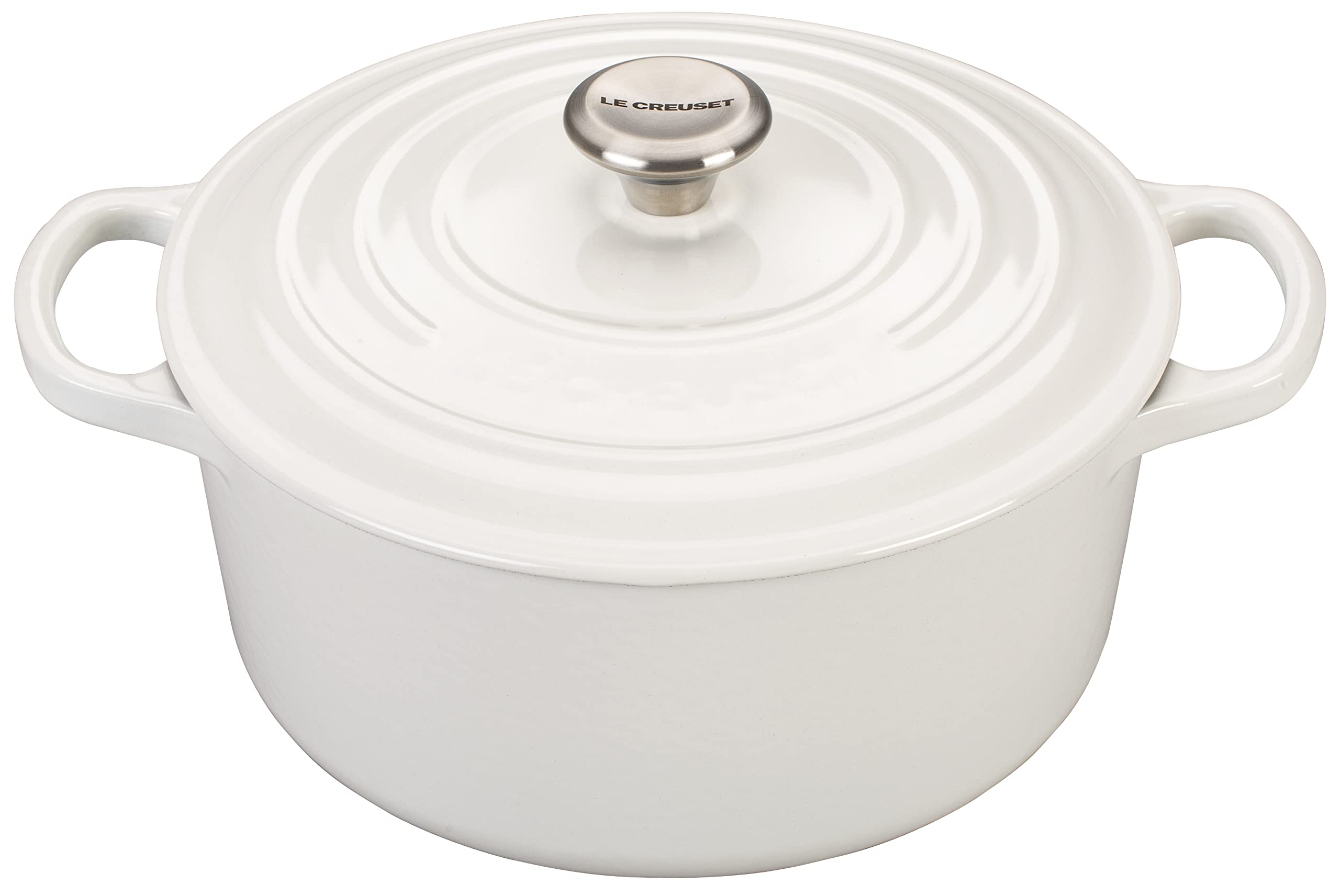 Le Creuset Signature Enameled Cast Iron Dutch Oven 3.5 Quart - Classic White for Baking, Braising & Slow Cooking - Perfect for Soups, Stews & Casseroles
